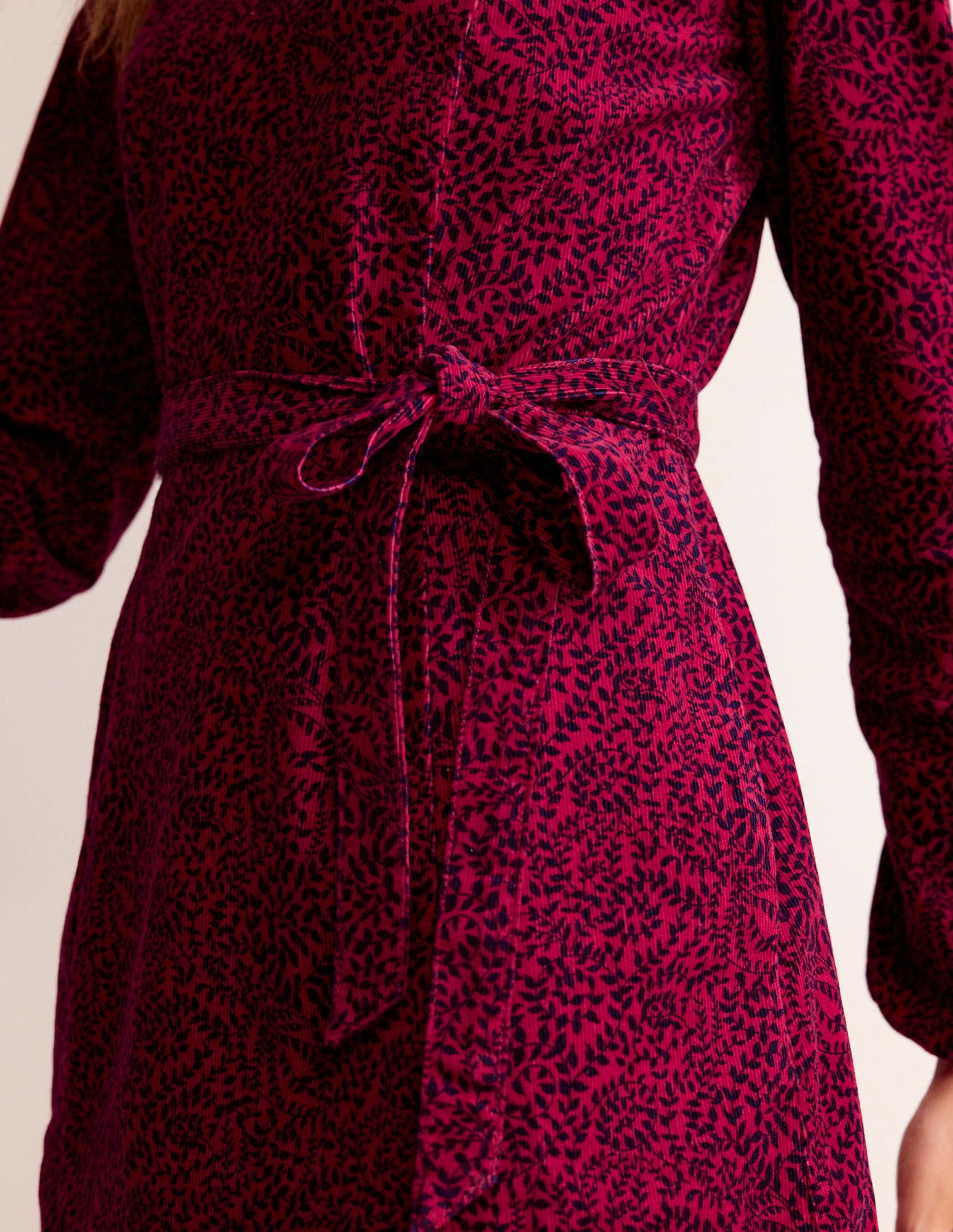 Harriet Cord Dress-Warm Cranberry, Pome Sprig - Image 2