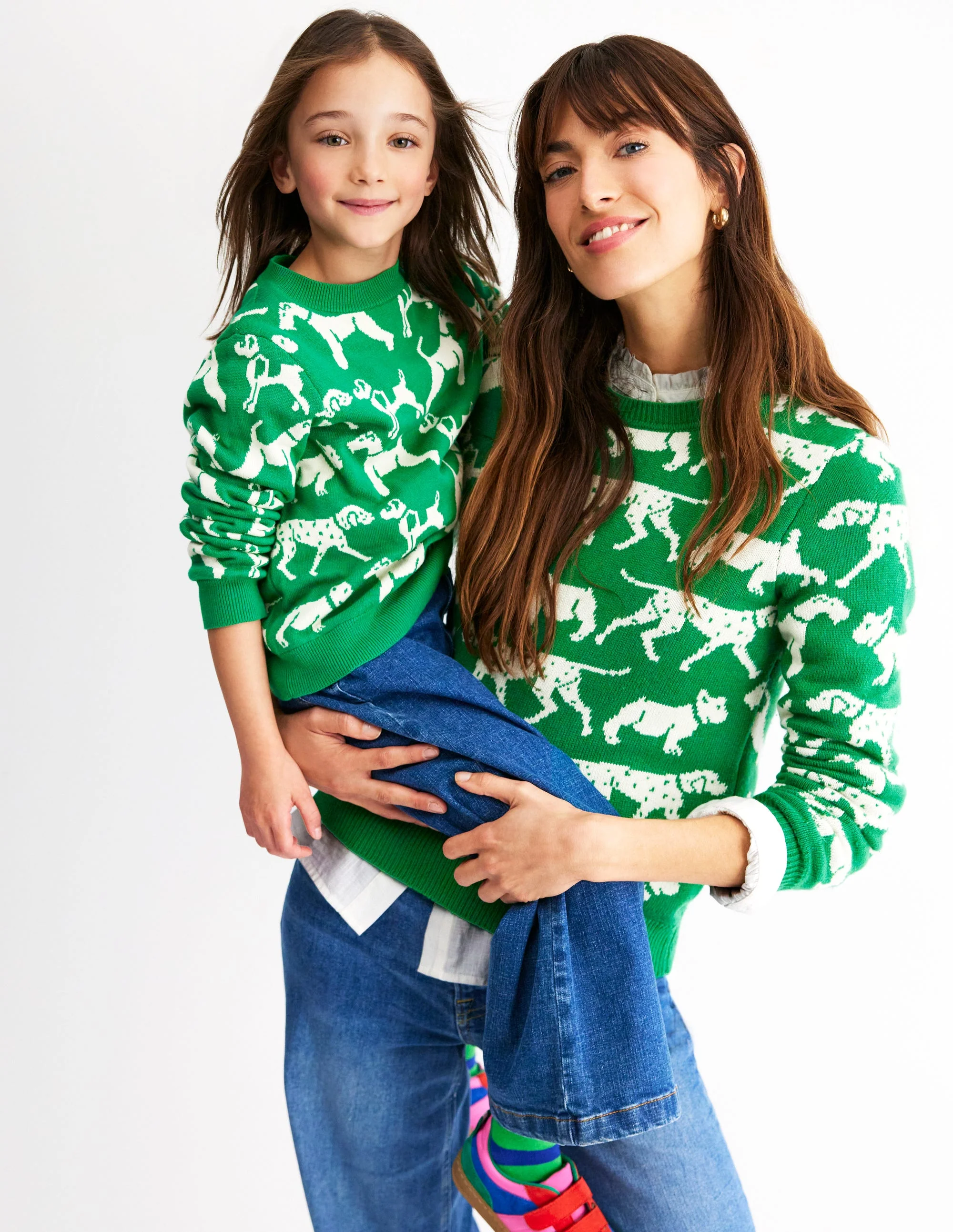 Heather Jacquard Sweater-Sapling Green, Dogs - Image 7