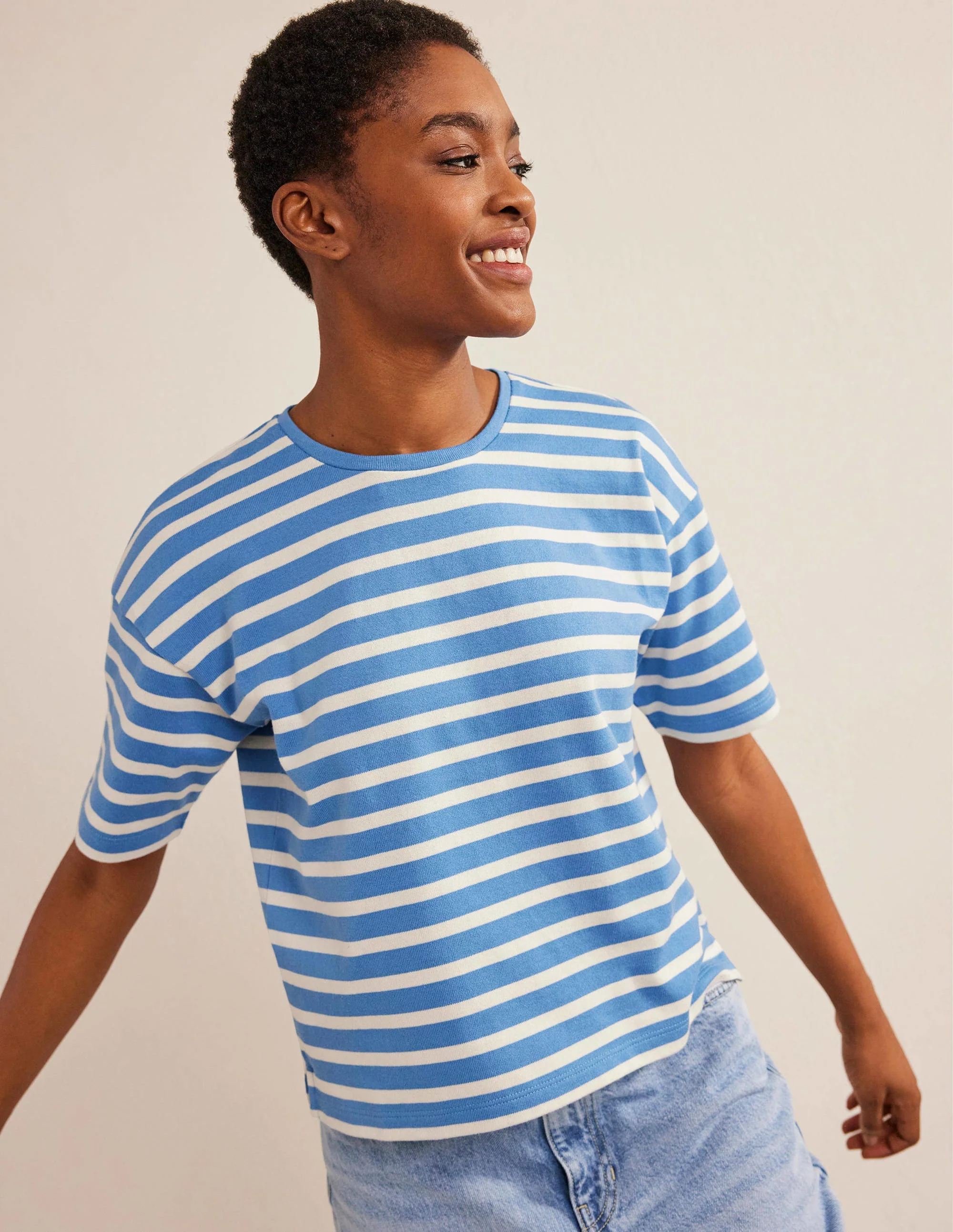 Heavyweight Breton T-Shirt-Porcelain Blue/Ivory Stripe