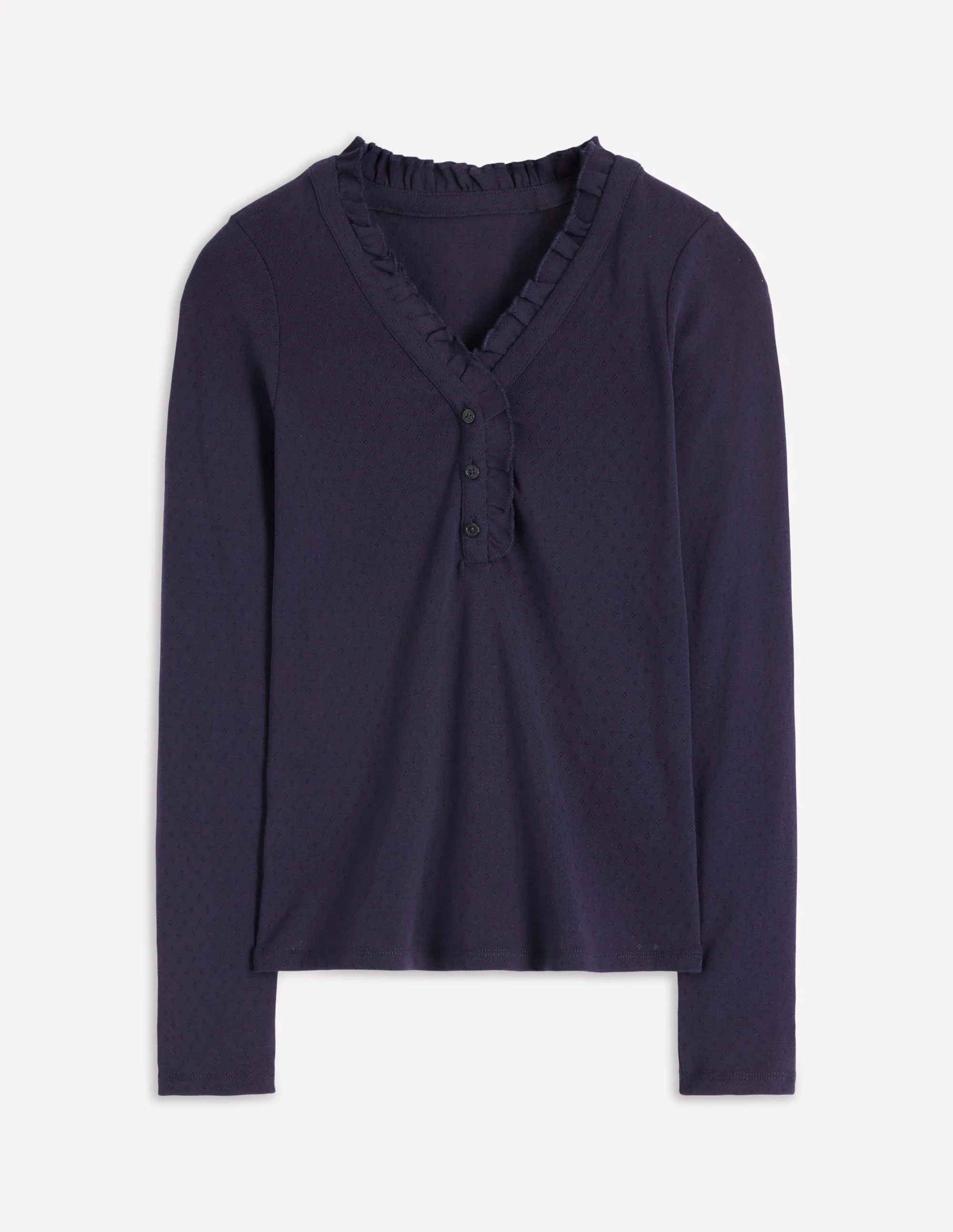 Henley Pyjama Top-Navy - Image 5