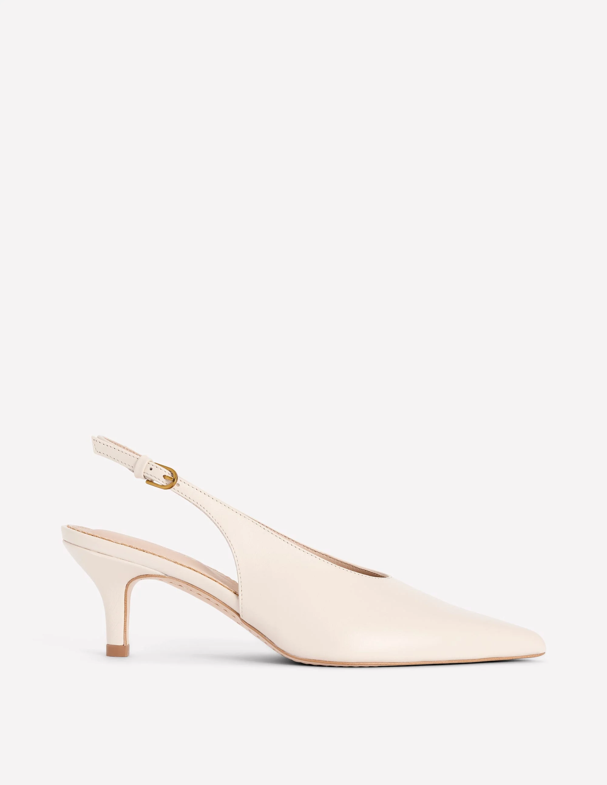 High Cut Slingback Court-Ecru