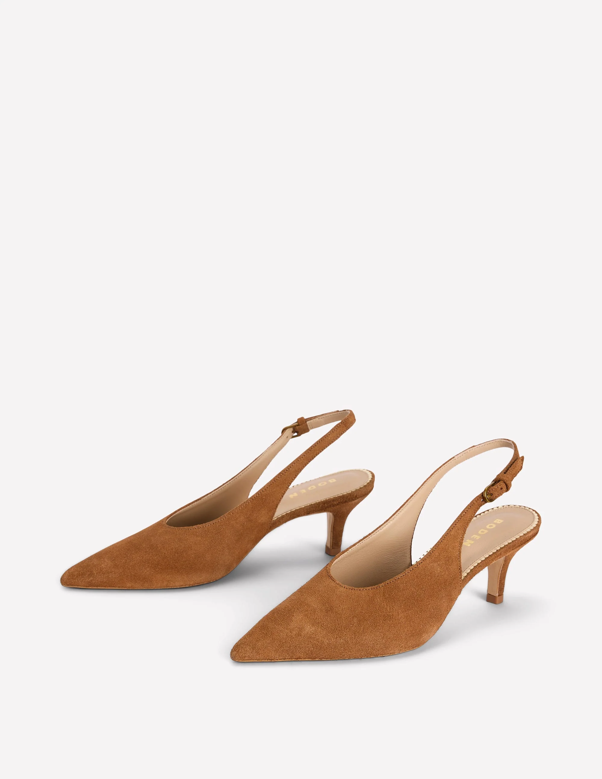 High Cut Slingback Court-Tan - Image 4