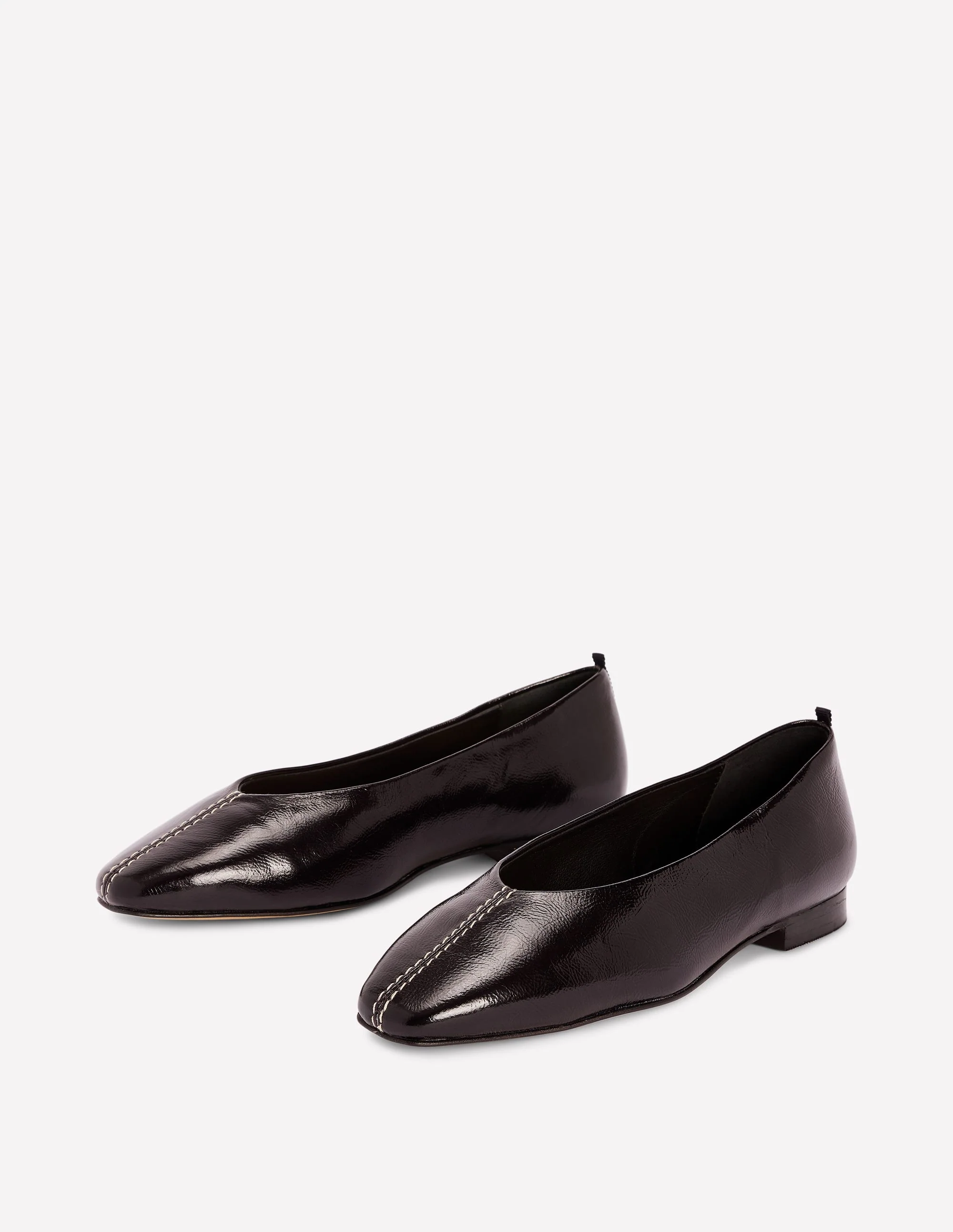 High Cut Stitch Detail Flats-Deep Oxblood - Image 3