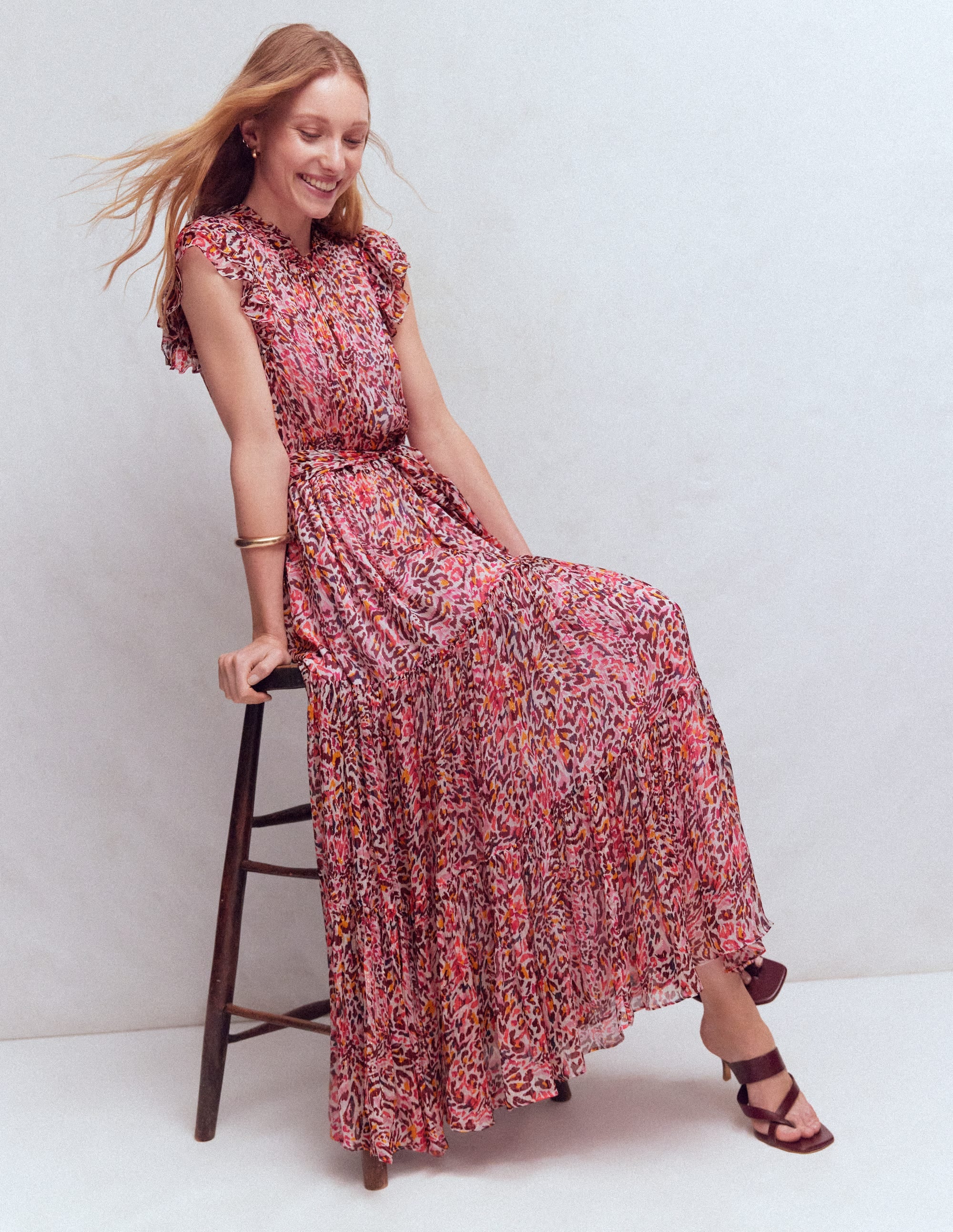 High Neck Sleeveless Dress-Multi Leopard Flow - Image 2