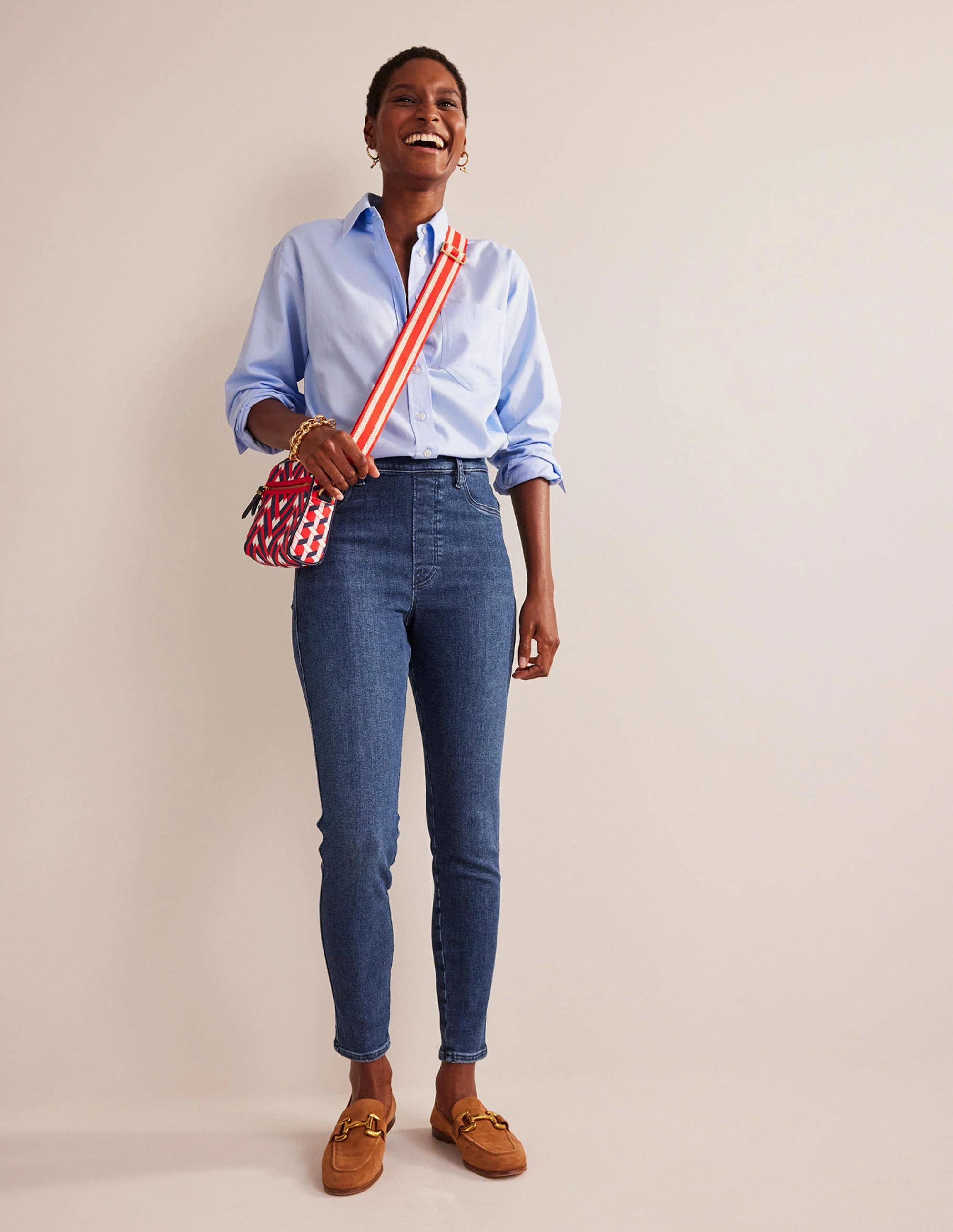 High Rise Pull-On Skinny Jeans-Mid Vintage