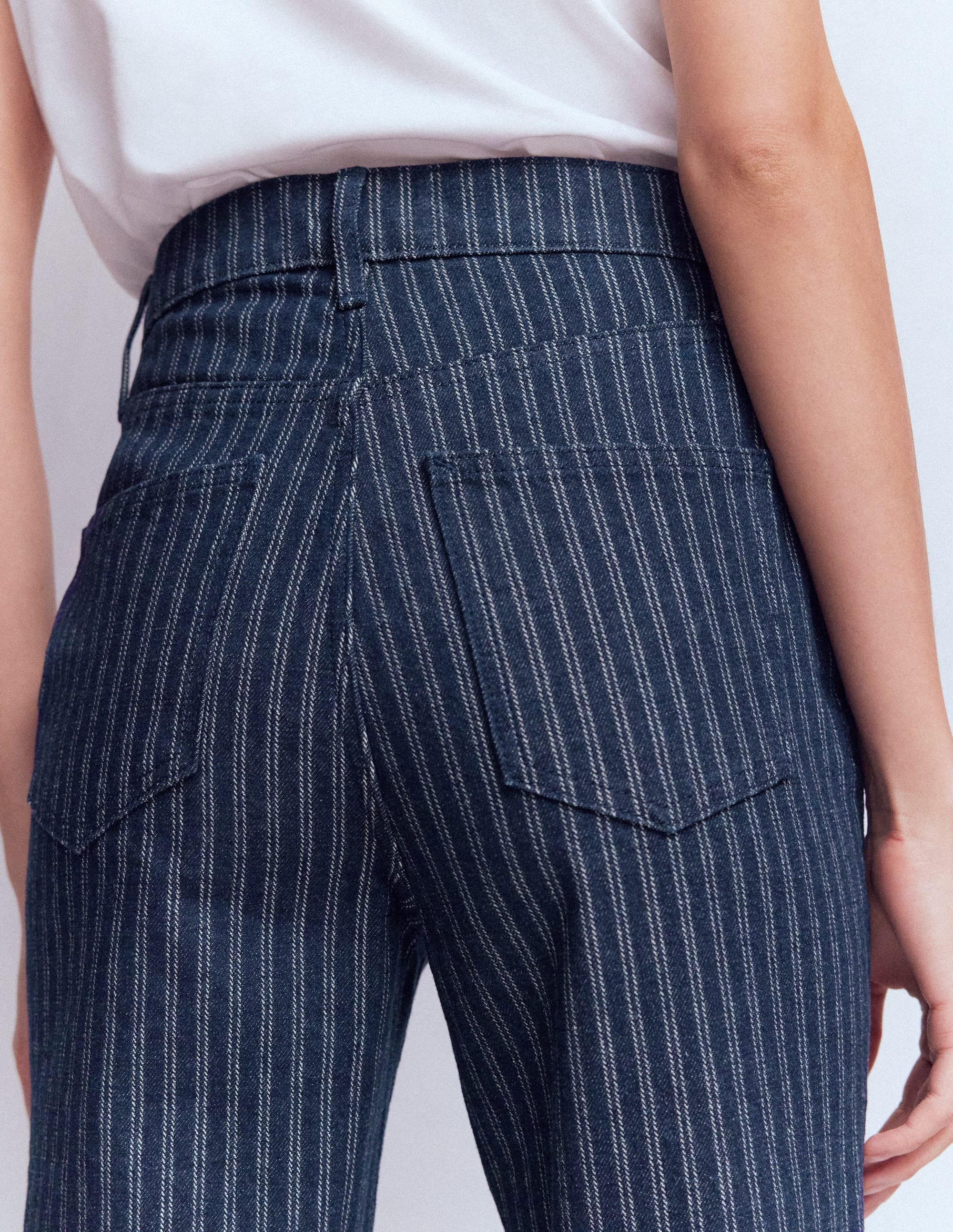 High Rise Straight Jeans-Denim Stripe - Image 2