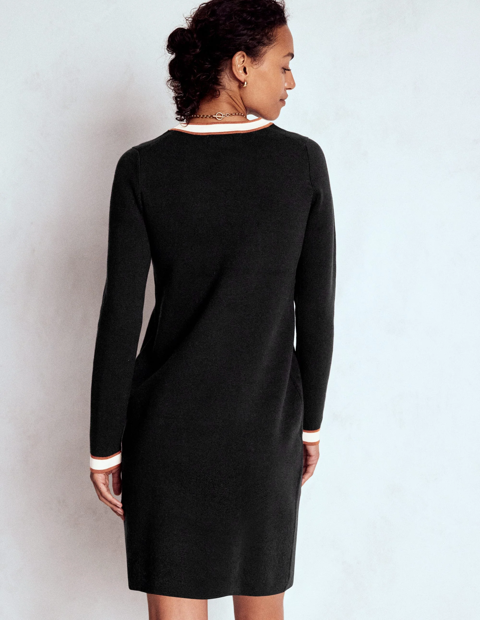 Holly Knitted Shift Dress-Black - Image 3