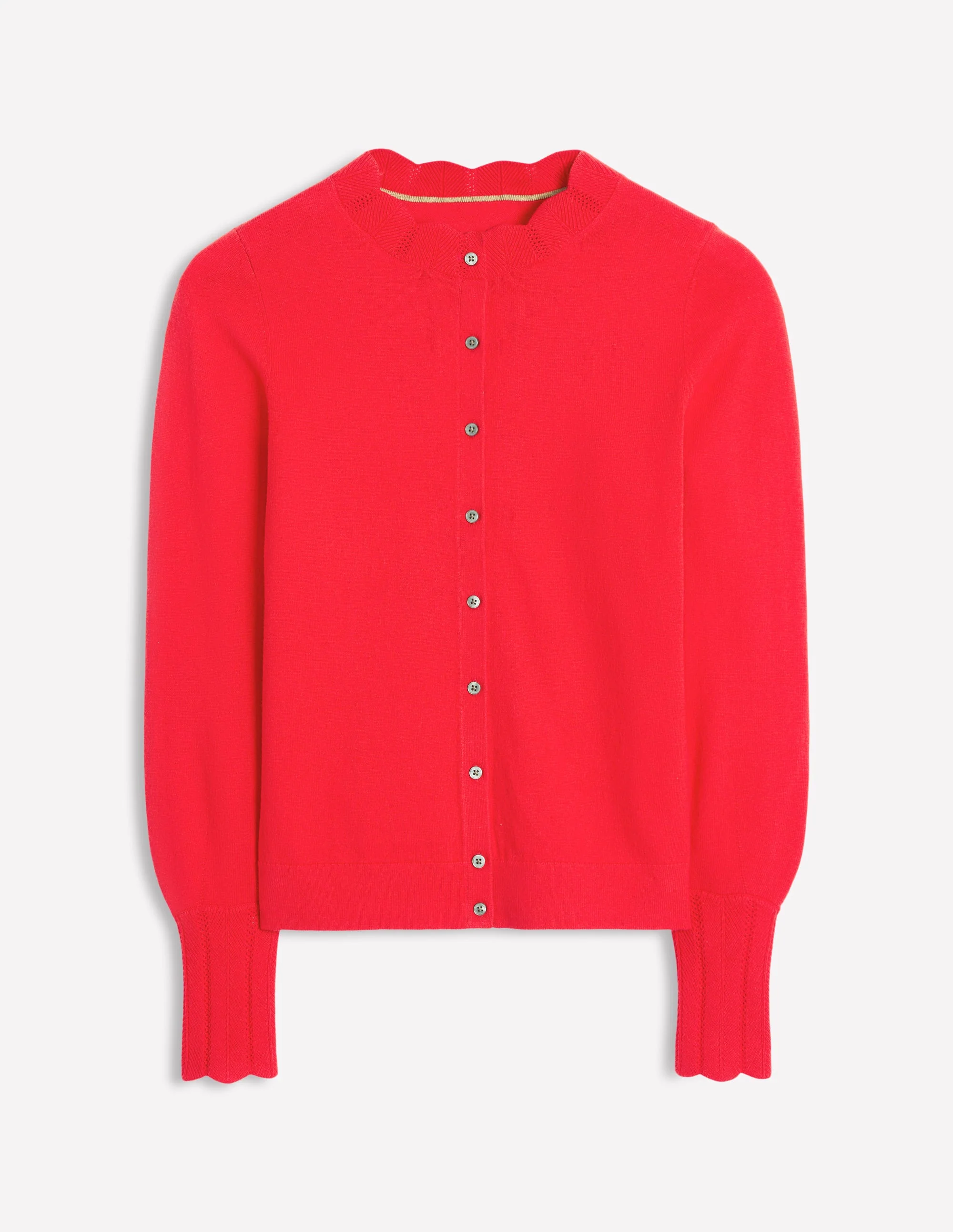 Imi Scalloped Cardigan-Strawberry Tart  Red - Image 5