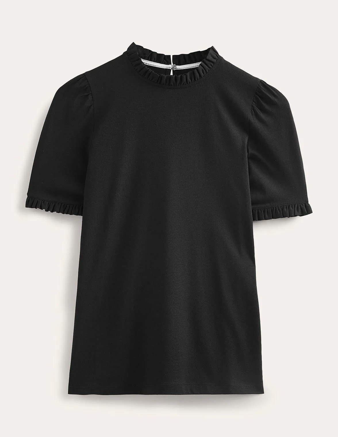 Imi Supersoft Frill T-shirt-Black - Image 5