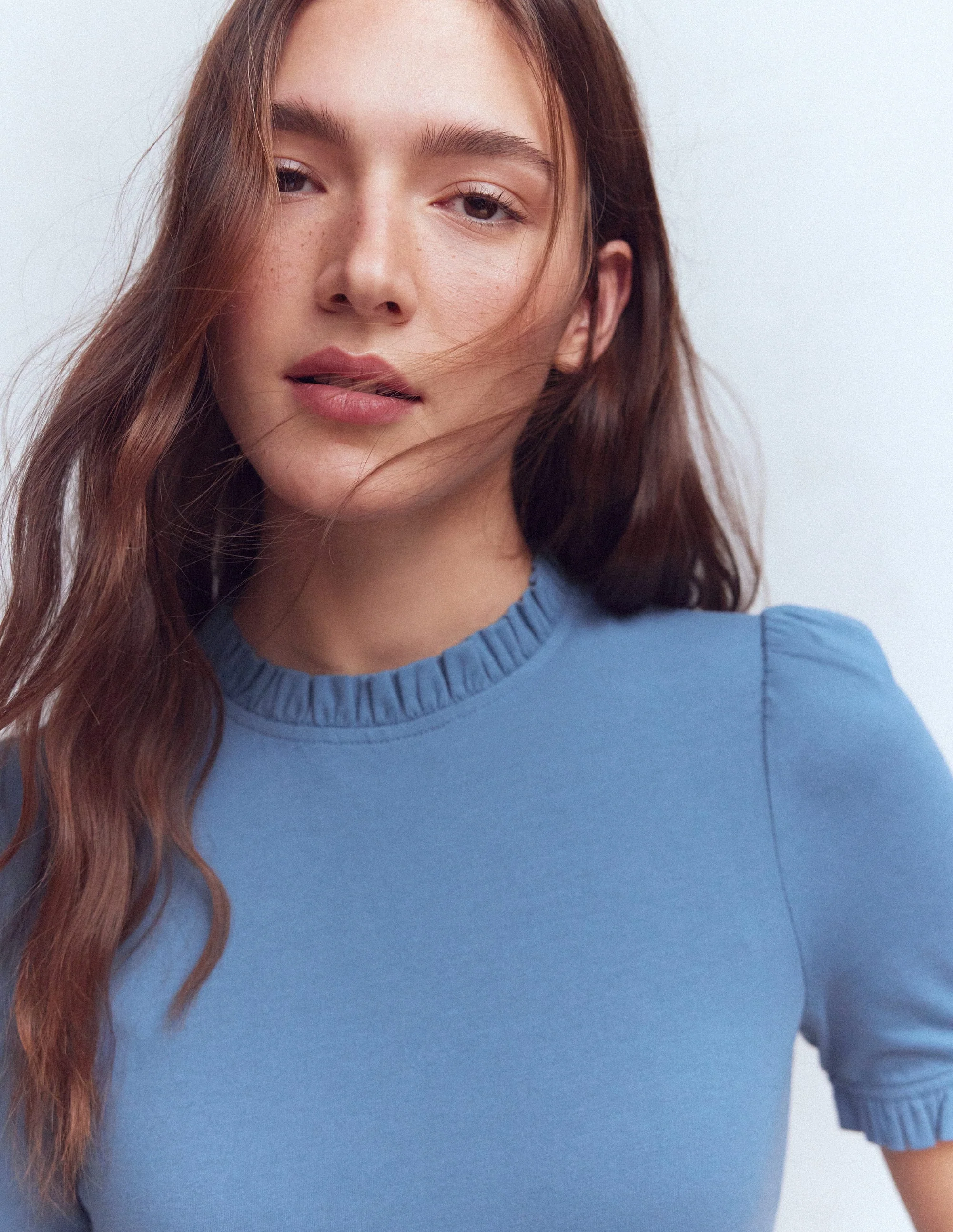 Imi Supersoft Frill T-shirt-Captains Blue