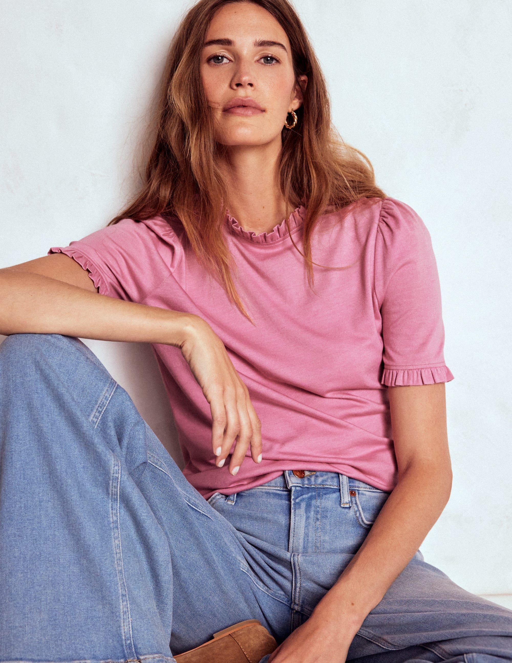 Imi Supersoft Frill T-shirt-Formica Pink