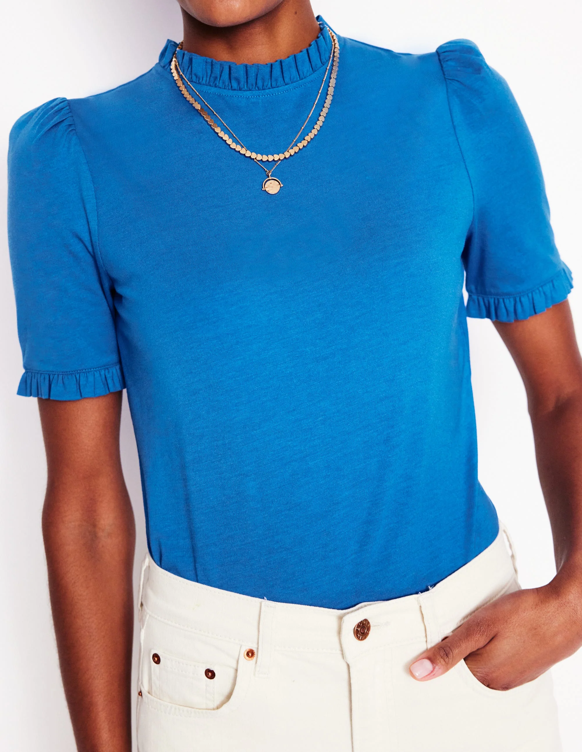 Imi Supersoft Frill T-shirt-Gallery Blue - Image 2