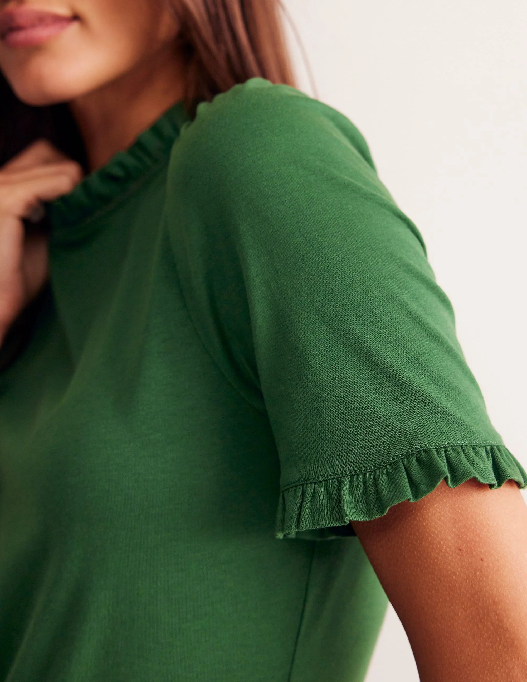 Imi Supersoft Frill T-shirt-Pine - Image 2
