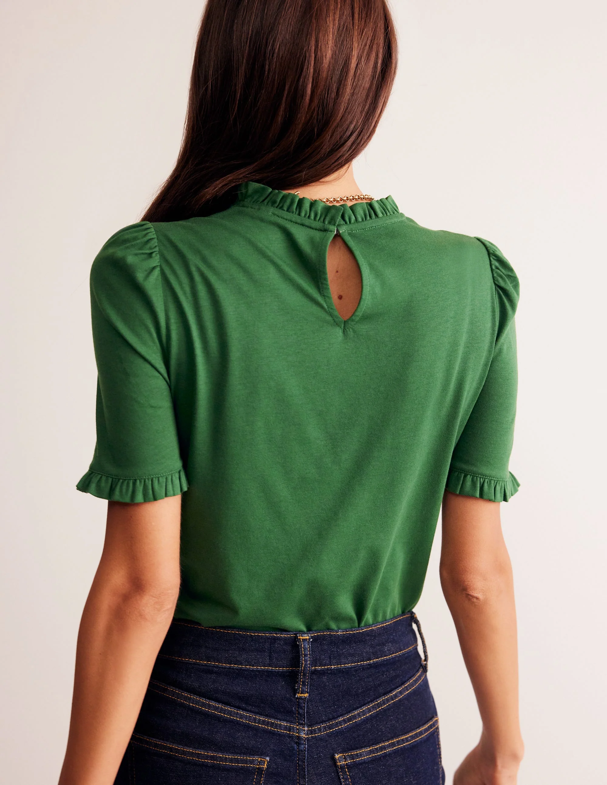 Imi Supersoft Frill T-shirt-Pine - Image 3