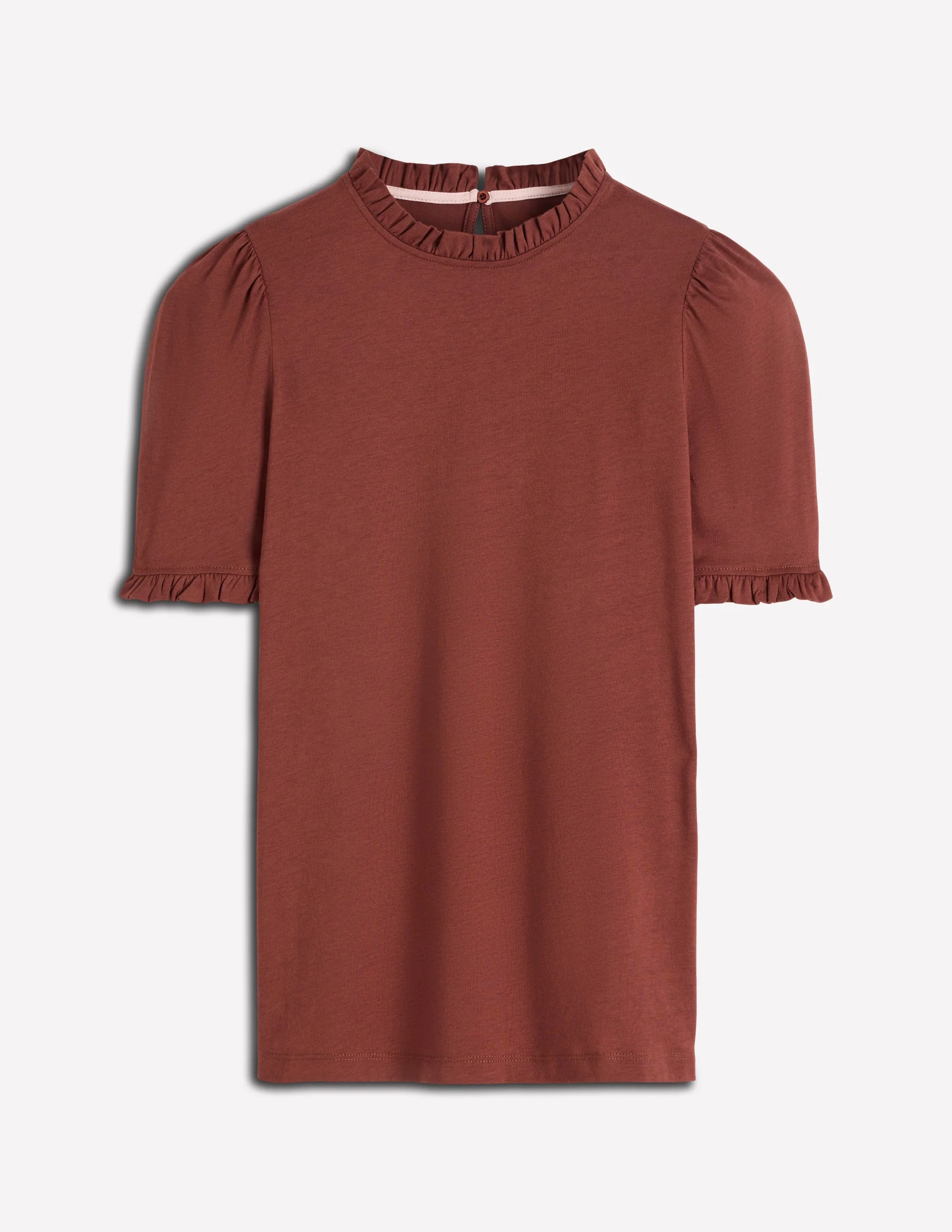 Imi Supersoft Frill T-shirt-Roasted Brown - Image 5
