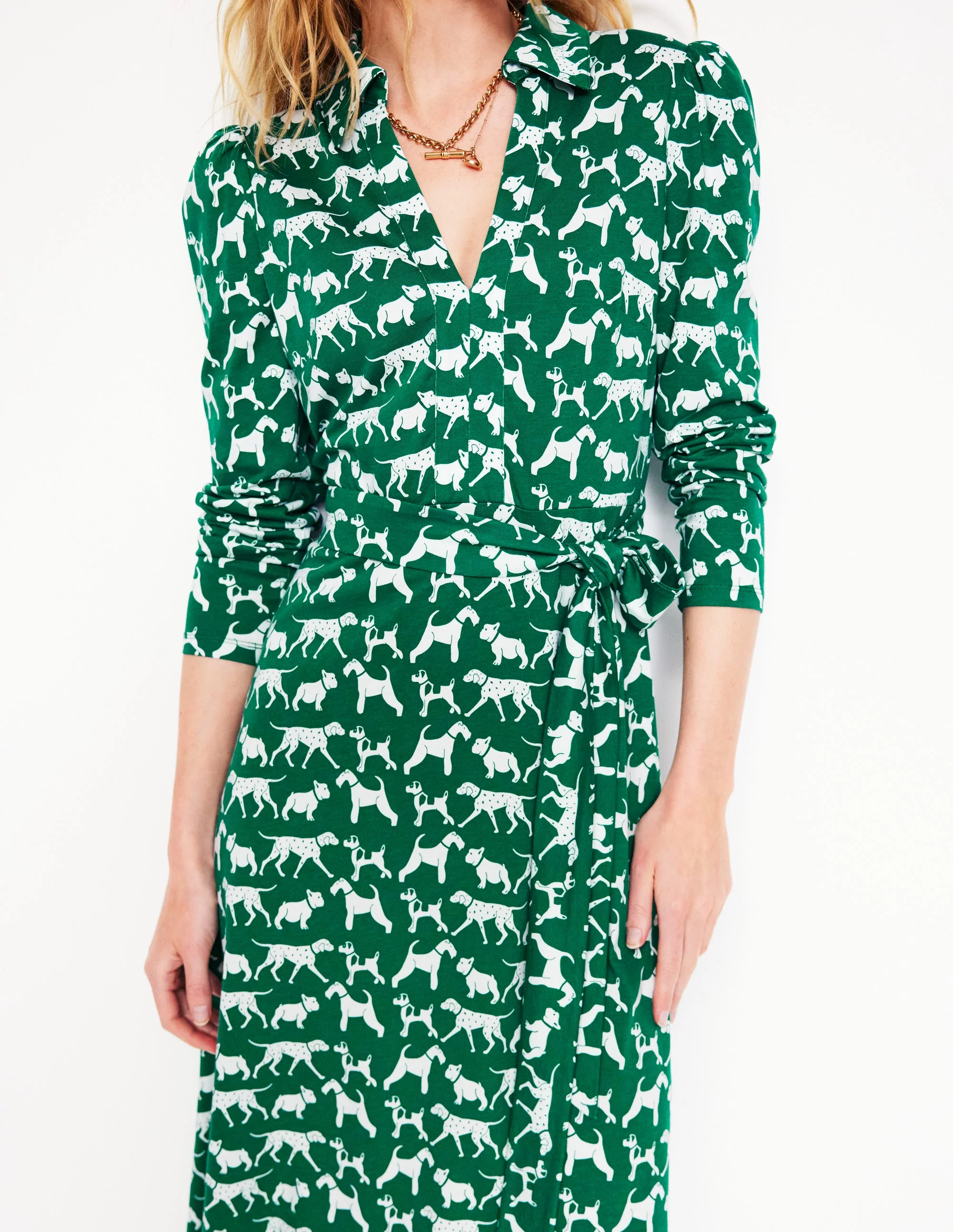 Imogen Collared Jersey Dress-Grass, Janet and Friends - Image 2