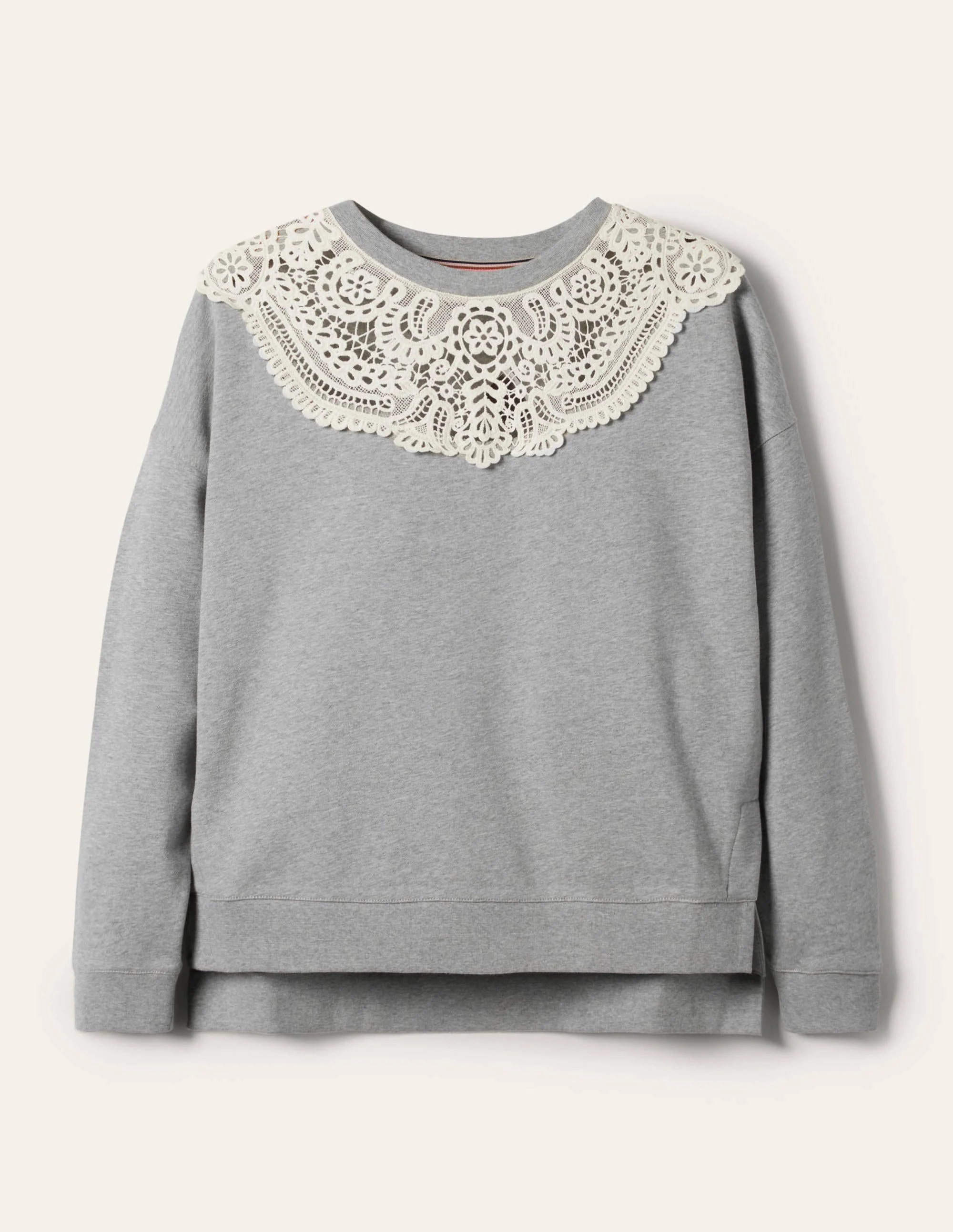 Interest Sweatshirt-Grey Marl / Ivory - Image 6