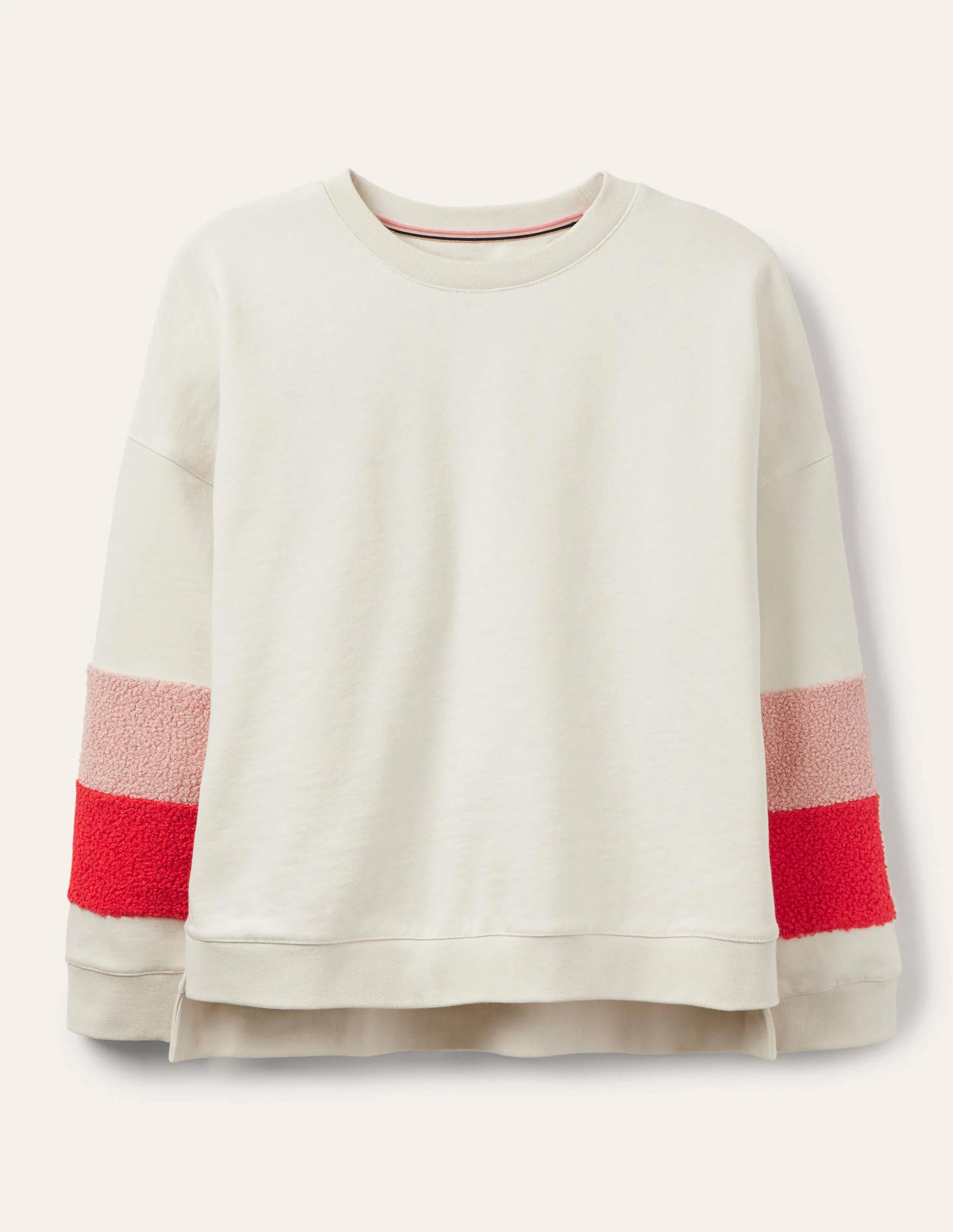 Interest Sweatshirt-Ivory Teddy Colourblock - Image 5