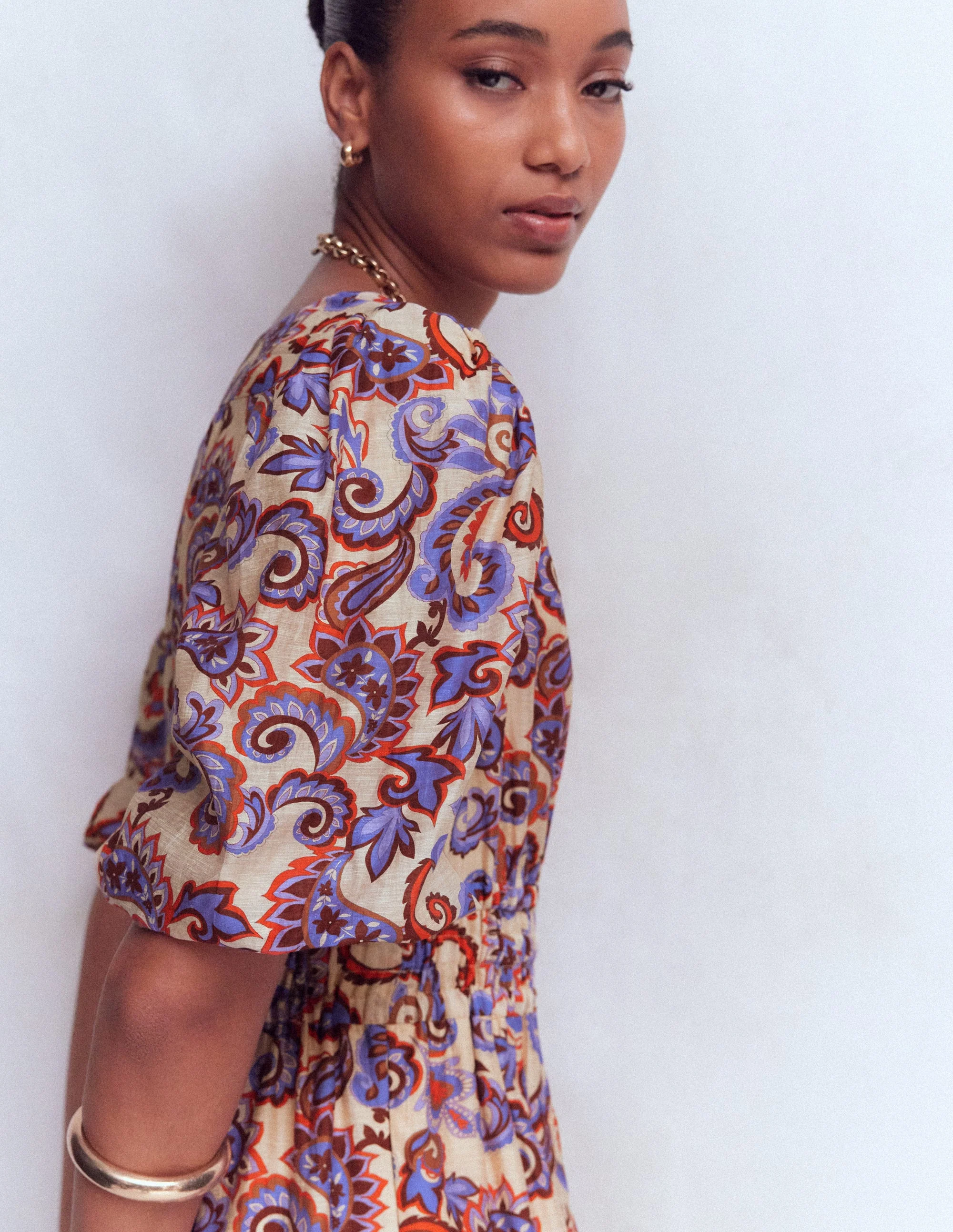 Irene Occasion Dress-Almond Milk, Paisley - Image 2