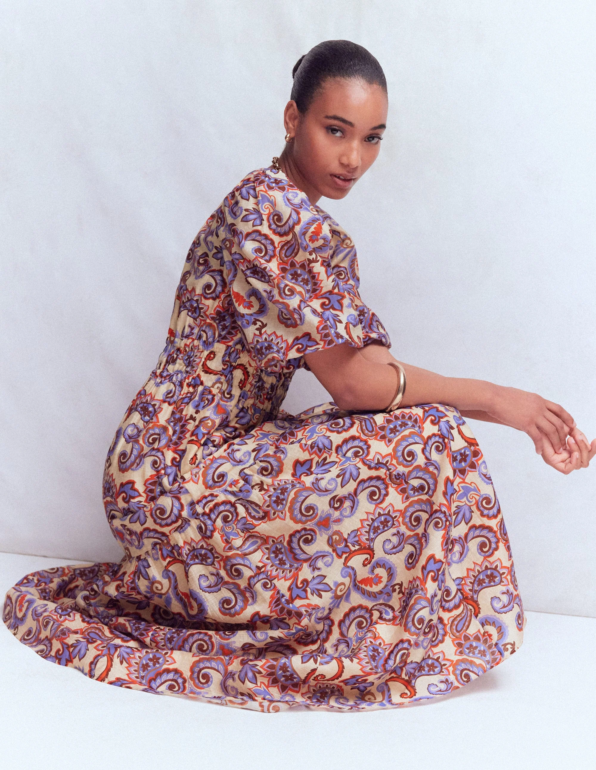 Irene Occasion Dress-Almond Milk, Paisley - Image 4