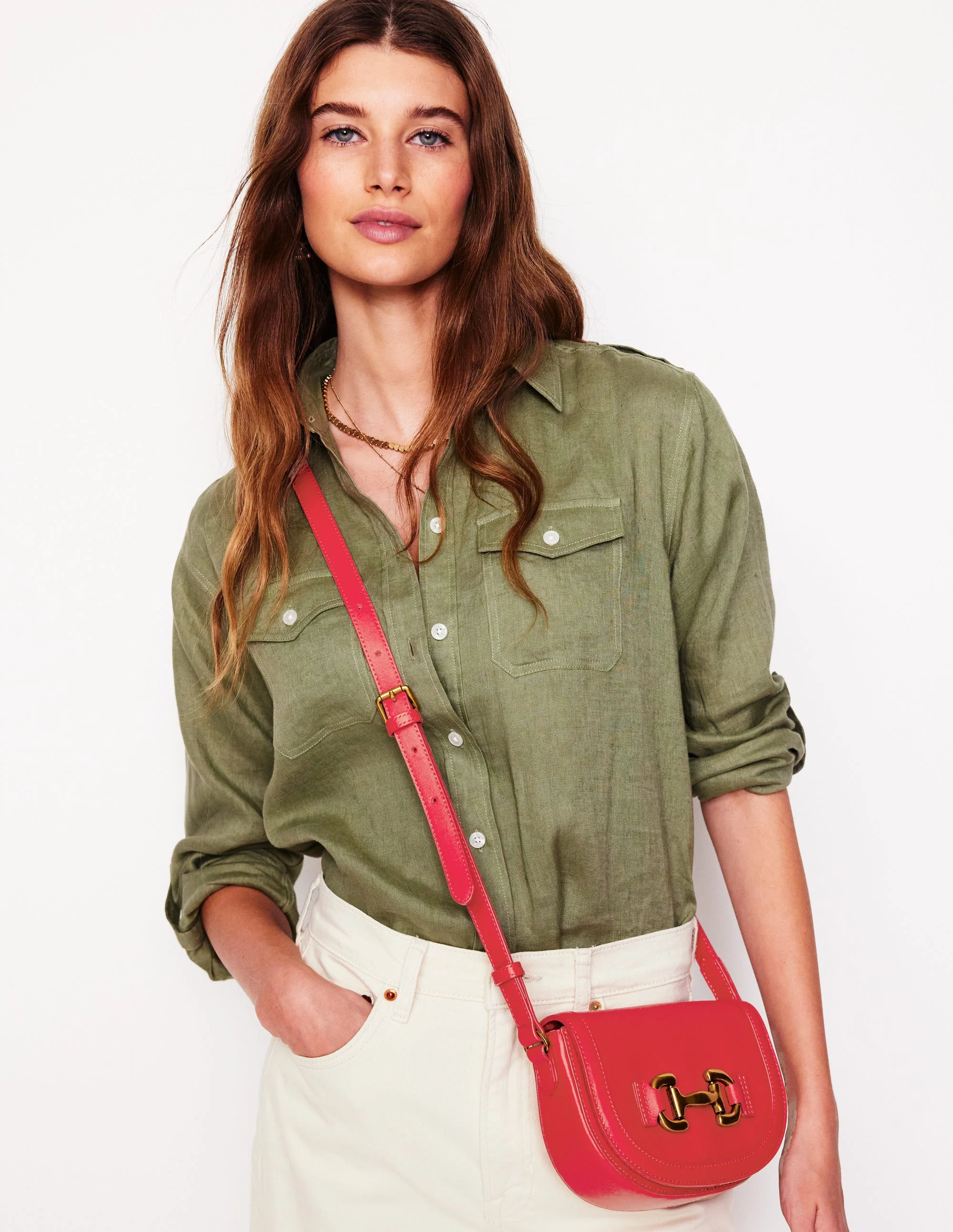 Iris Leather Mini Satchel-Red - Image 2