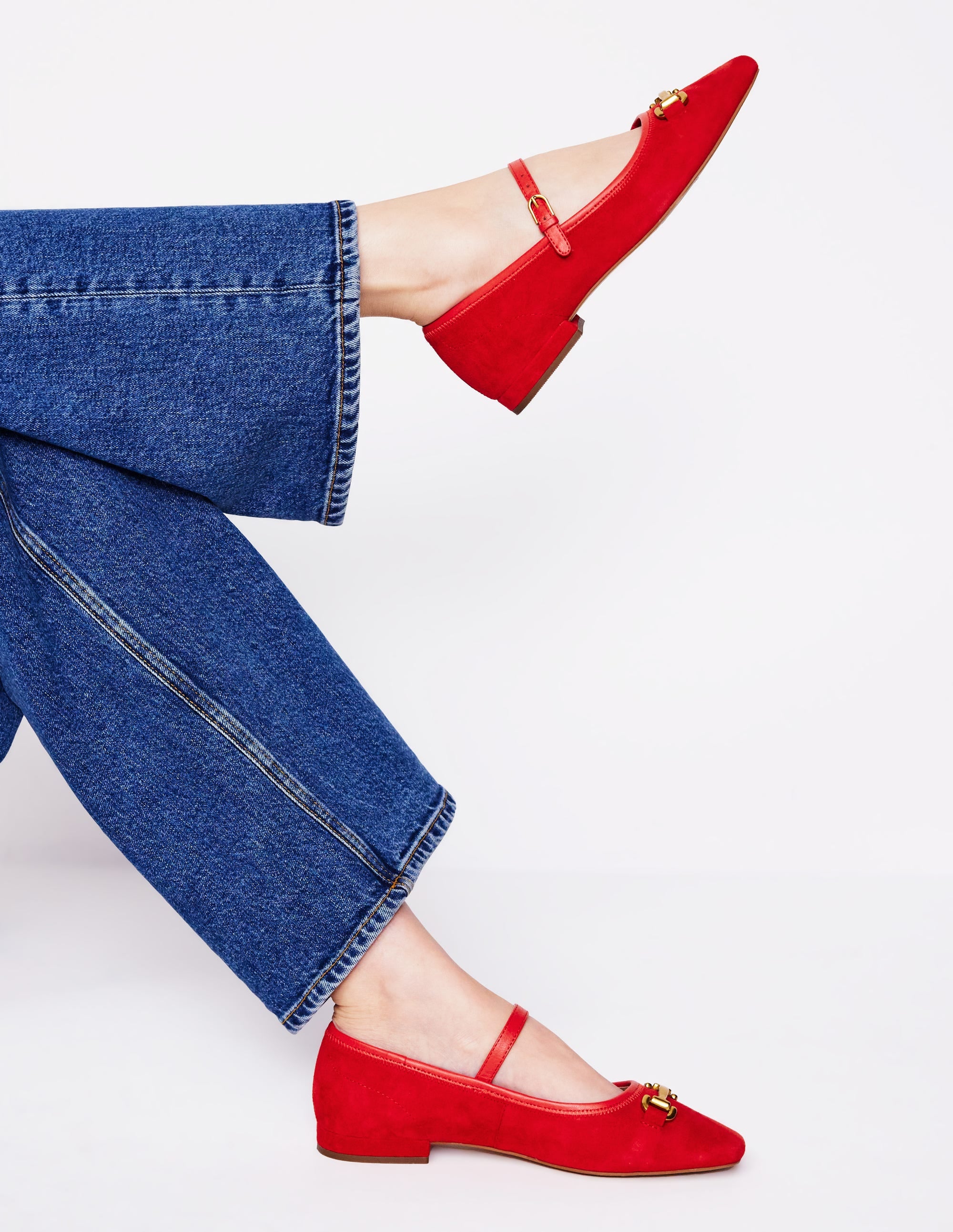 Iris Snaffle Mary Jane Flats-Red - Image 2
