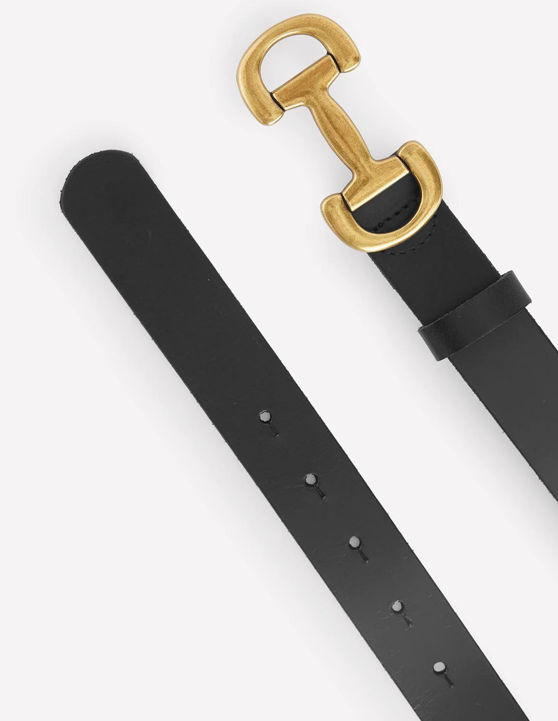 Iris Snaffle-Trim Leather Belt-Black - Image 3