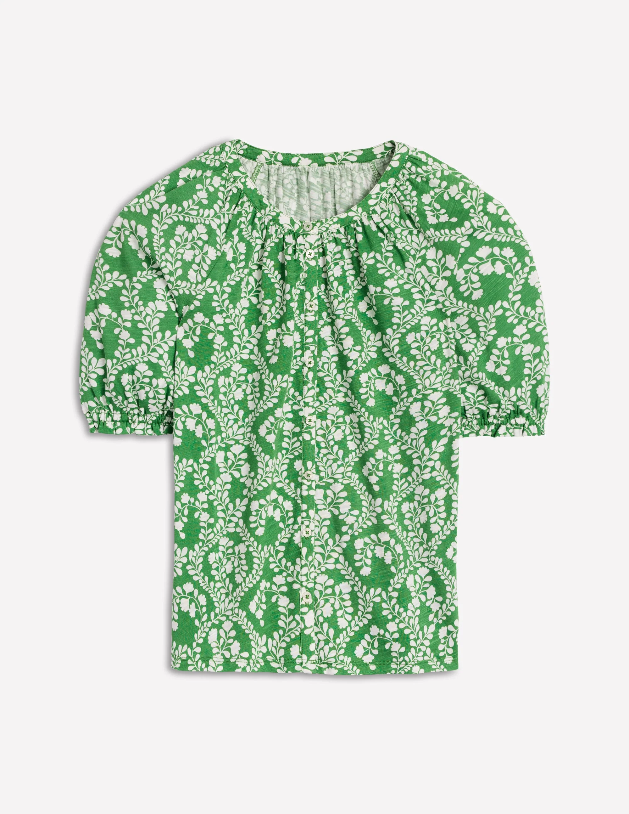 Isla Jersey Shirt-Iguana Green, Vine Sillouette - Image 5