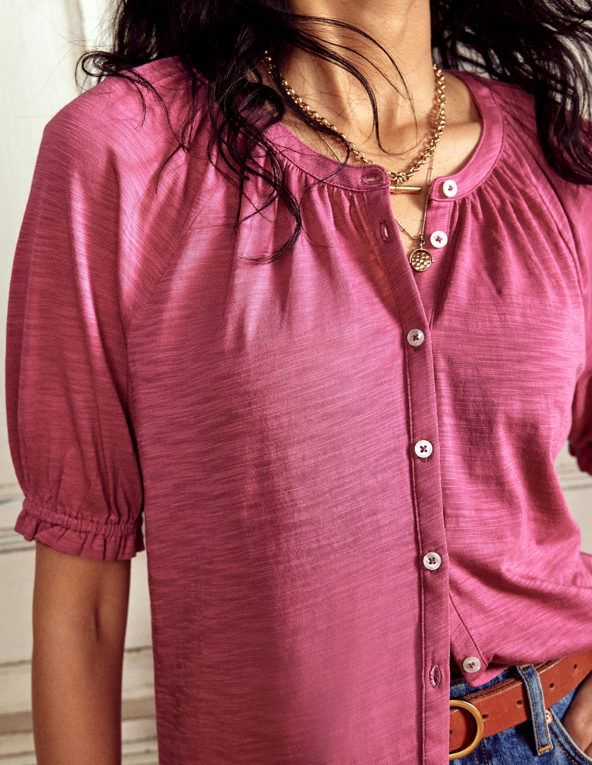Isla Jersey Shirt-Purple Damson - Image 2