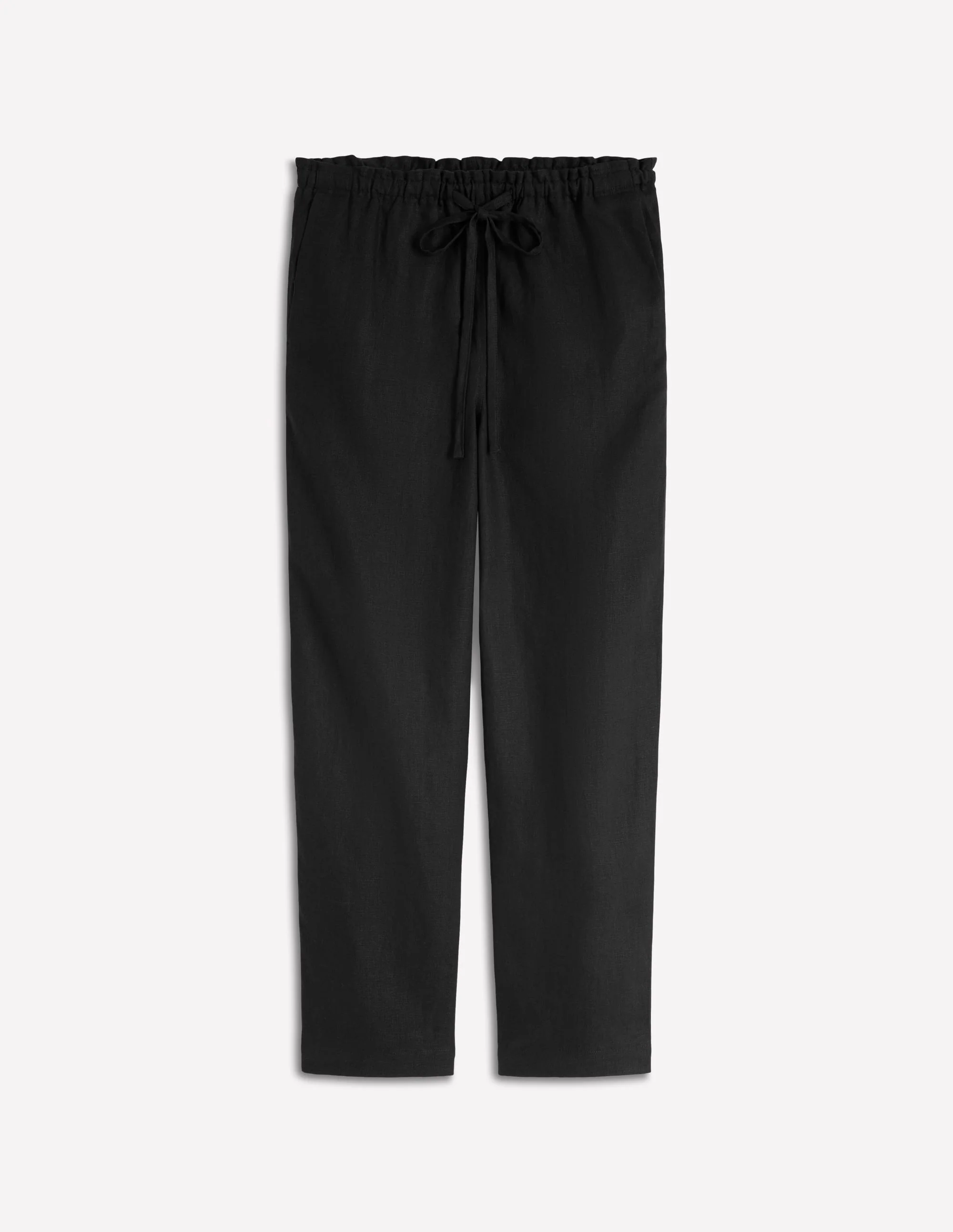 Islington Linen Crop Pants-Black - Image 5