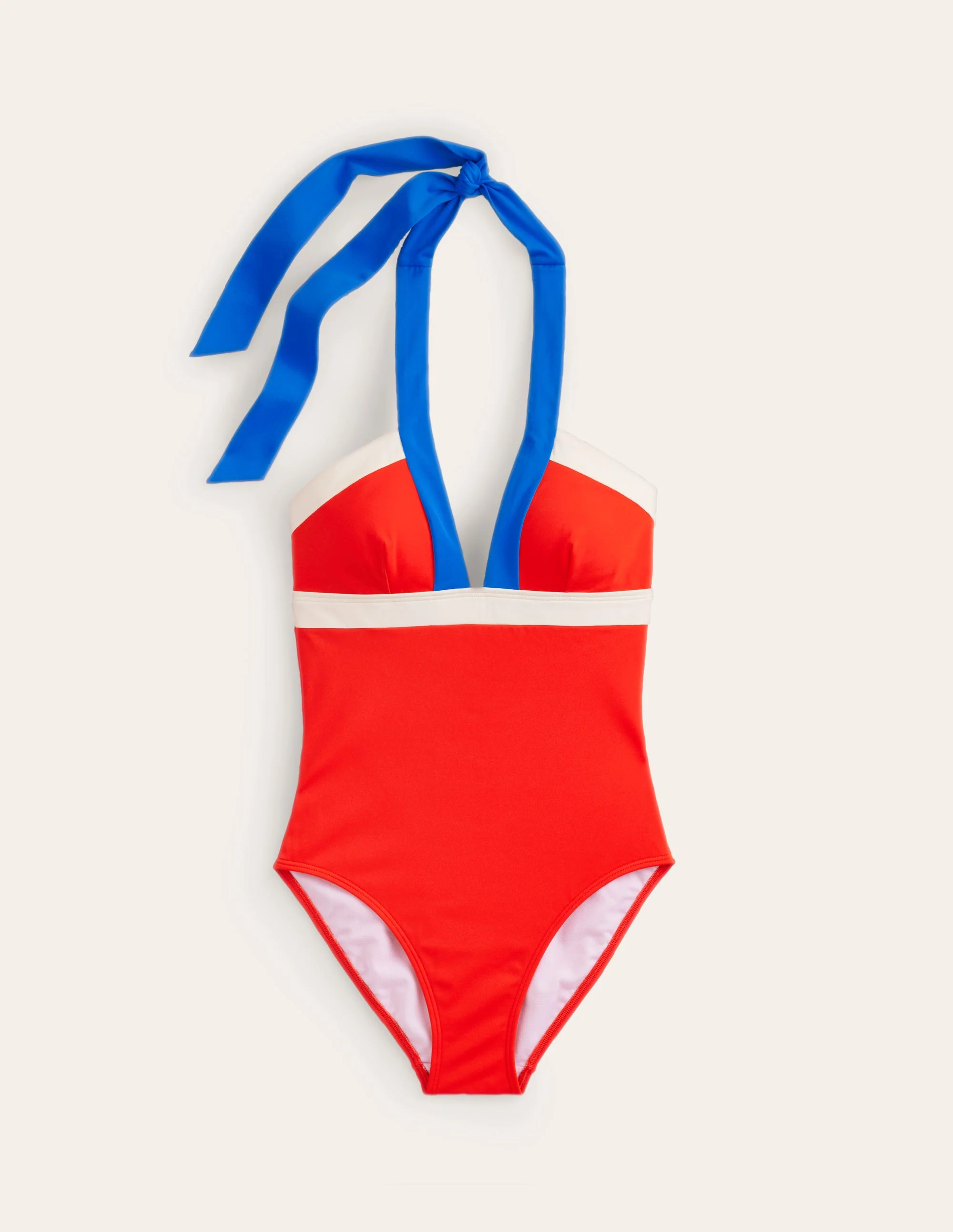 Ithaca Halter Swimsuit-Orange Colourblock - Image 5