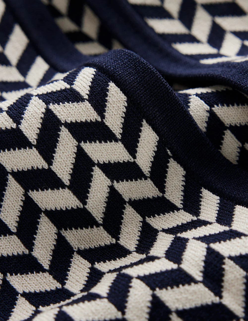 Jacquard Coatigan-Navy/ Ivory Dogtooth - Image 7
