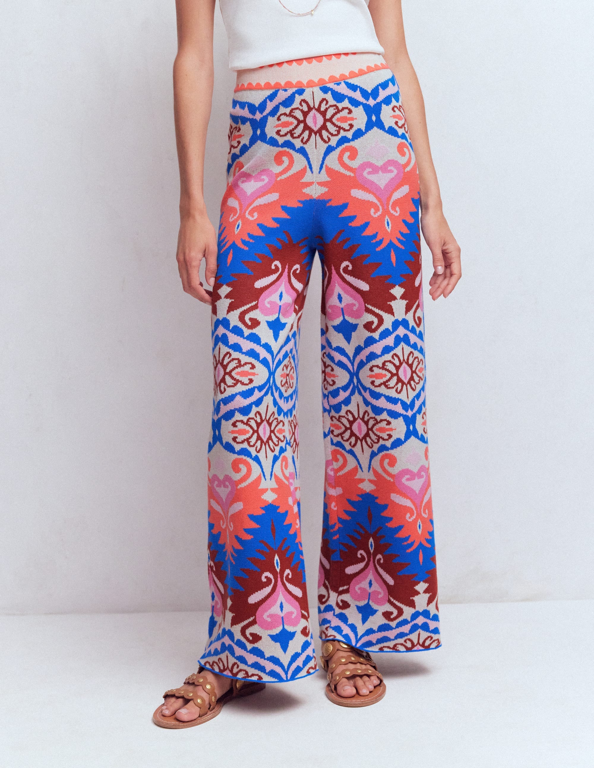 Jacquard Knitted Pants-Multi Aztec - Image 6