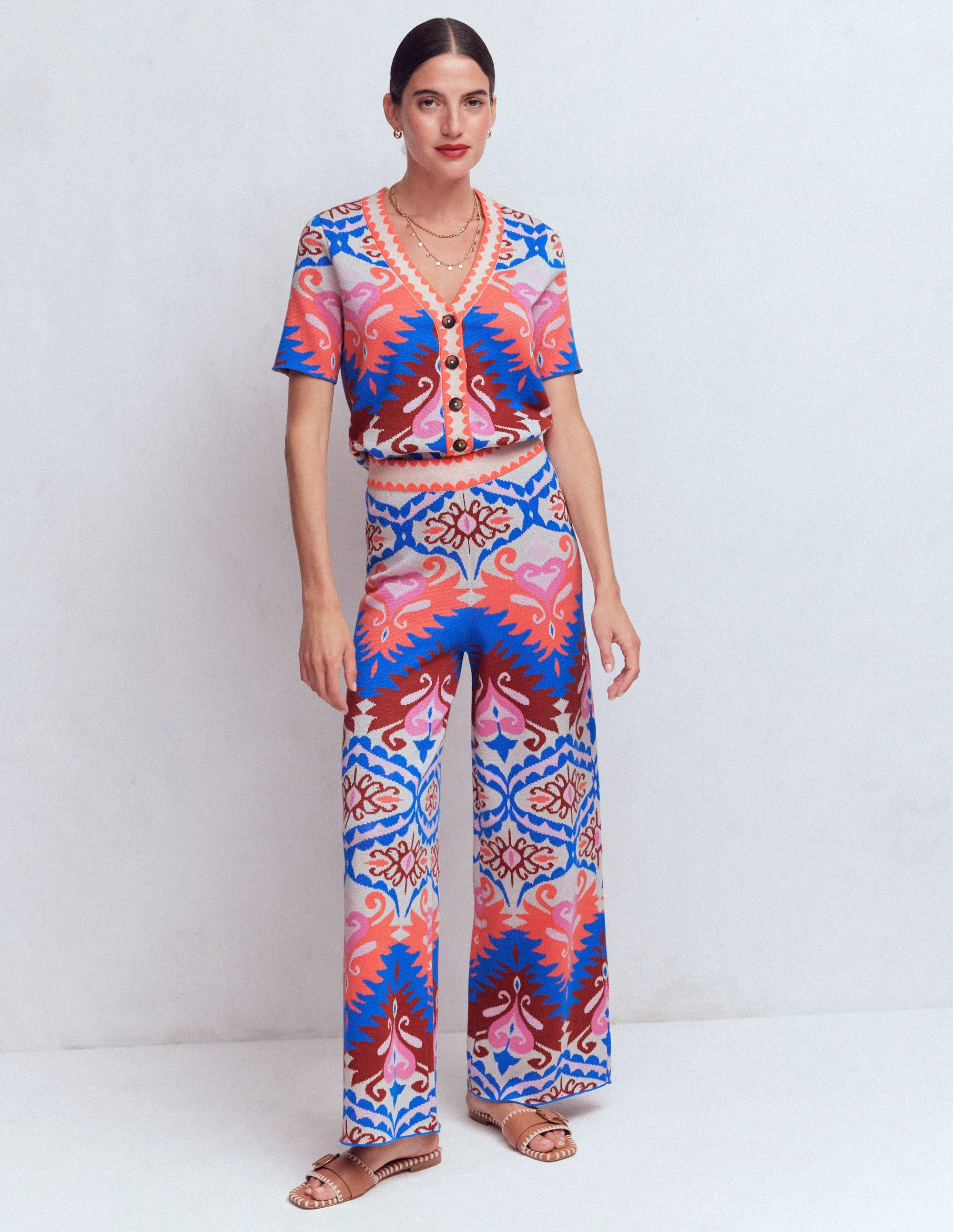 Jacquard Knitted Pants-Multi Aztec - Image 7