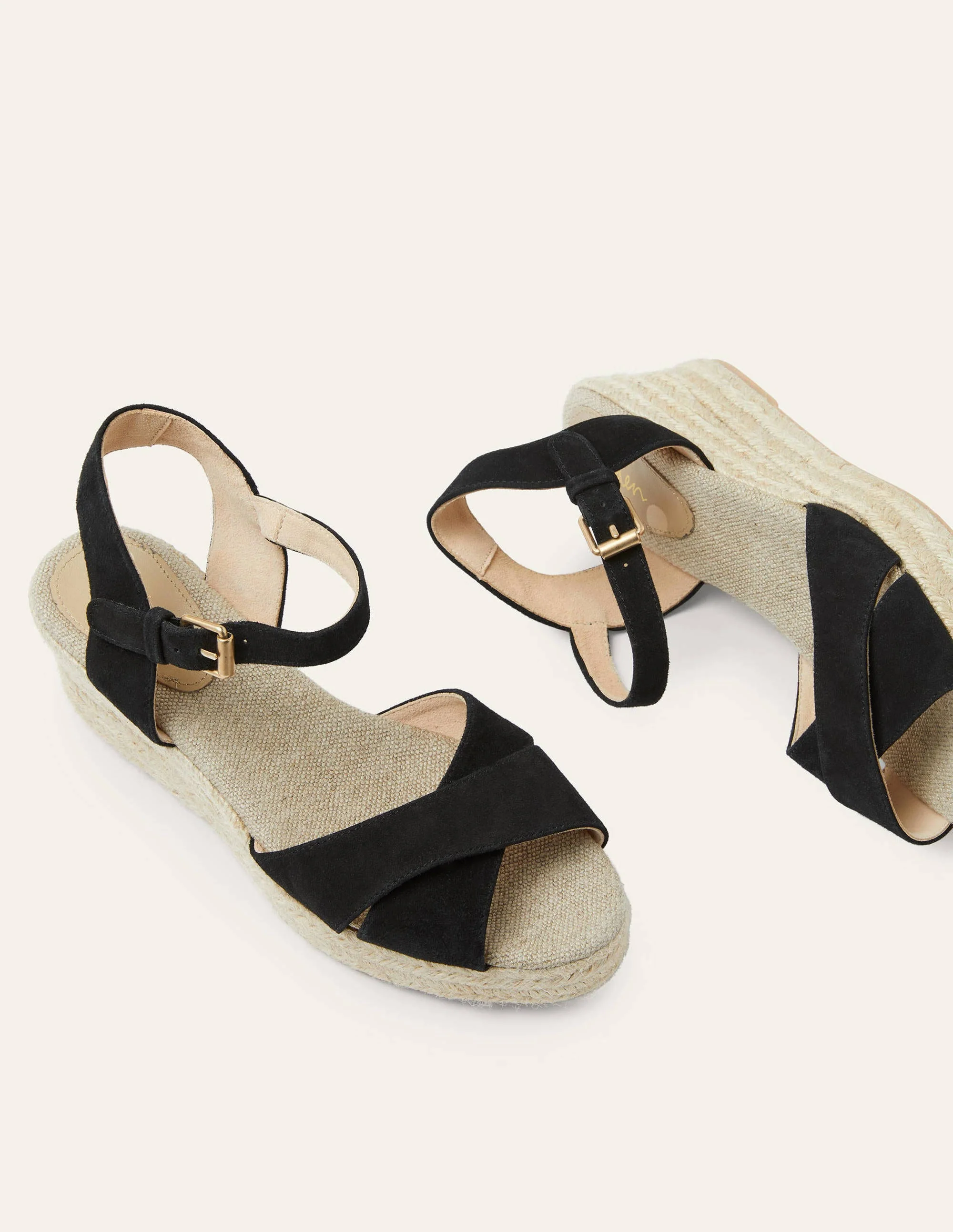 Jasmine Espadrille Wedges-Black