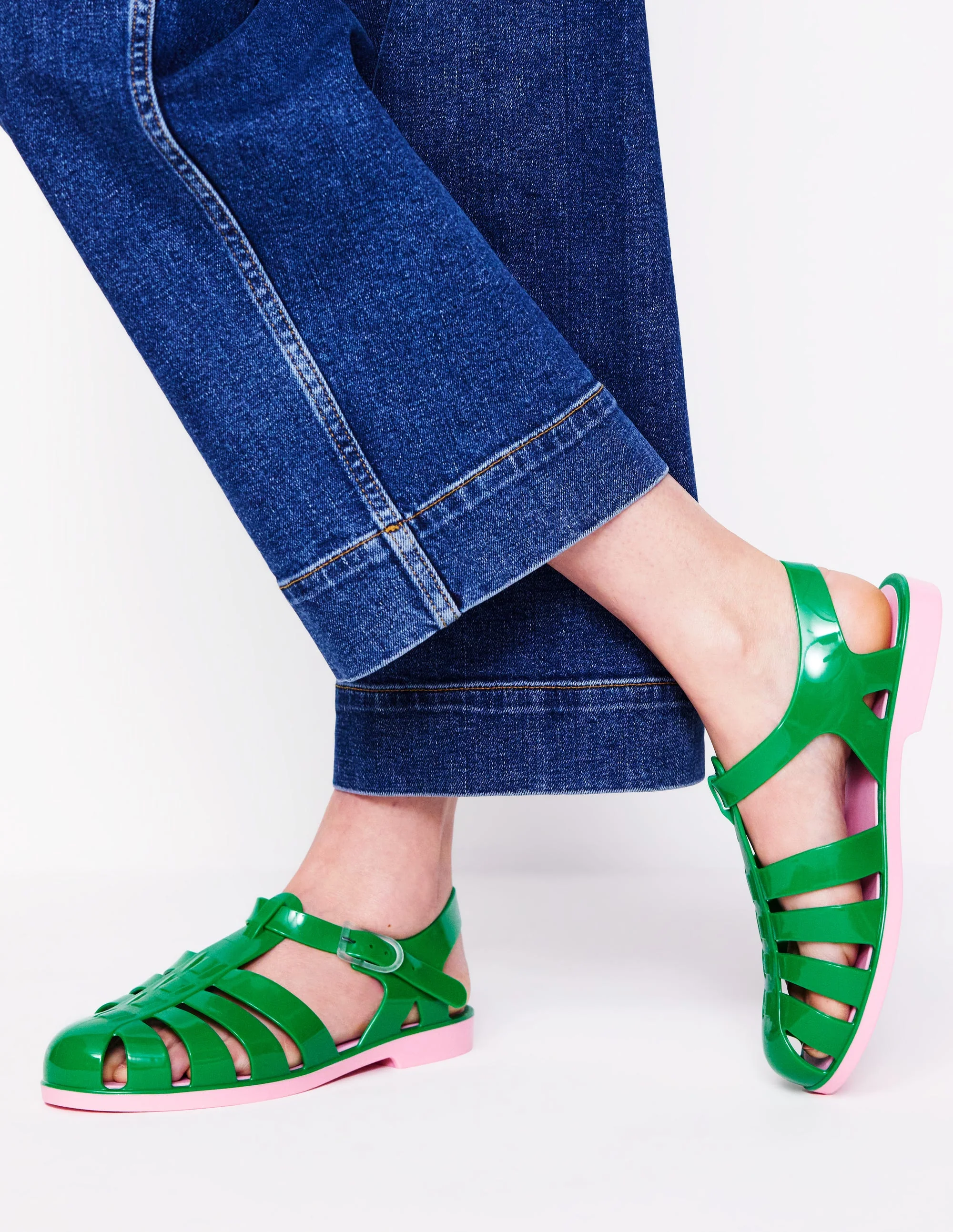 Jelly Shoe-Rich Emerald/ Soft Pink - Image 2