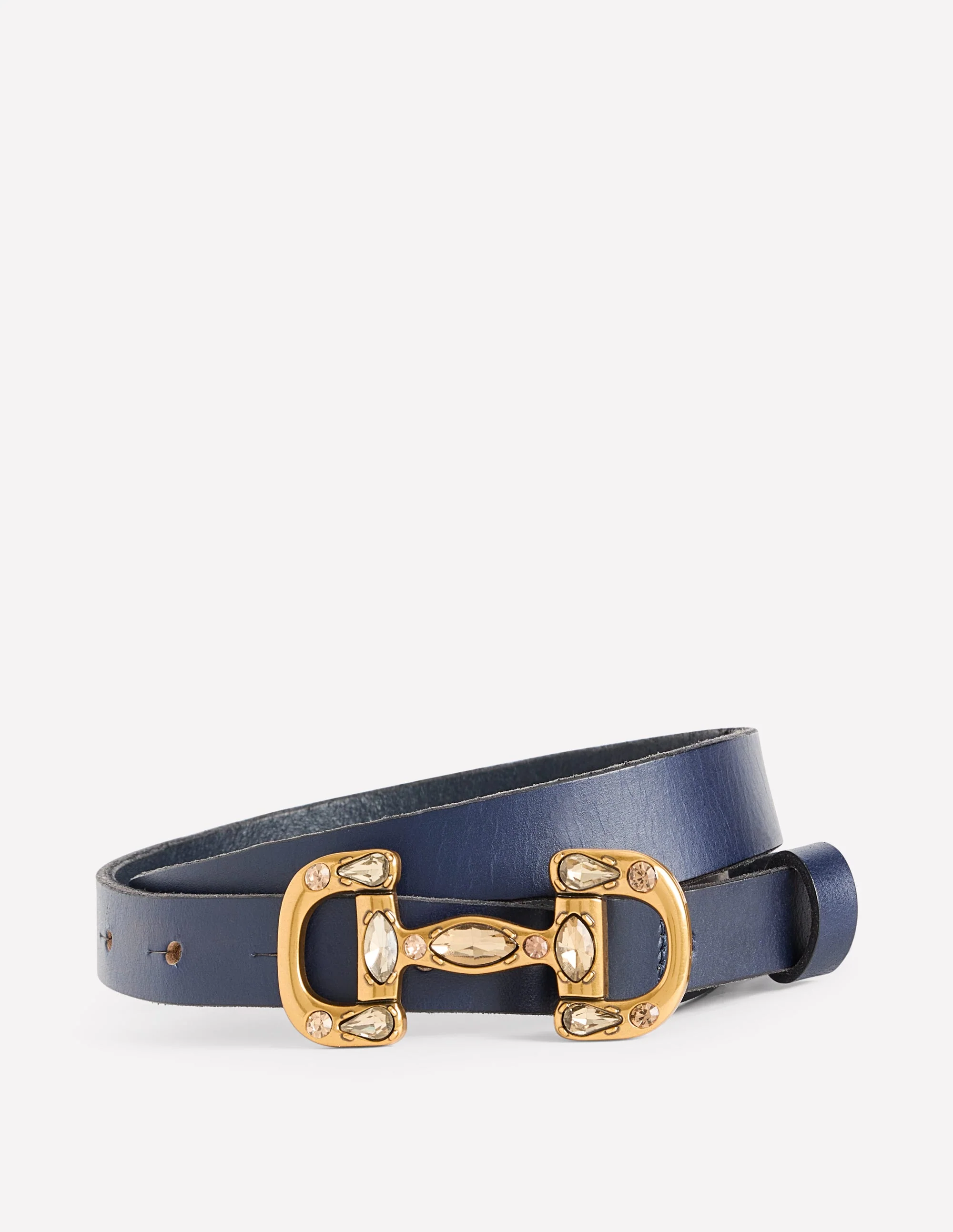 Jewelled Iris Snaffle Belt-Navy - Image 2