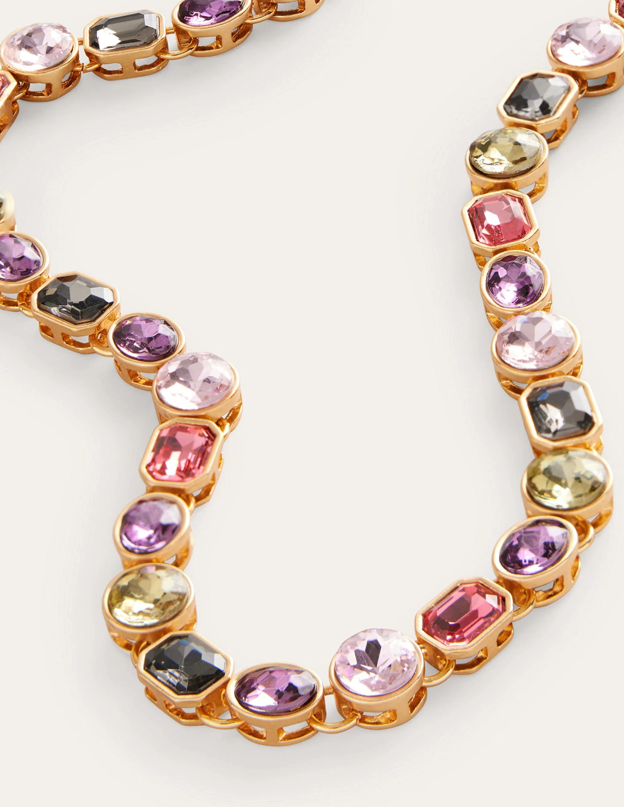 Jewelled Necklace-Pink Multi - Image 3