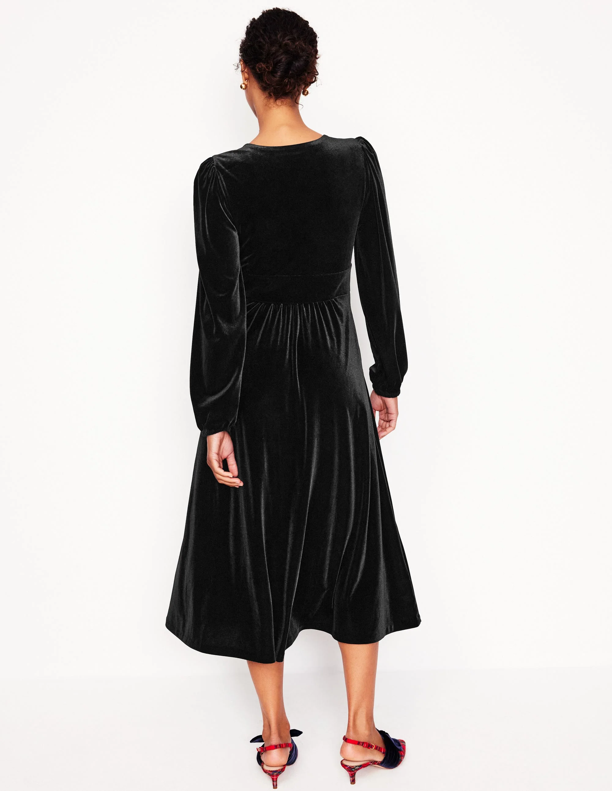 Jocelyn Velvet Tea Dress-Black - Image 3