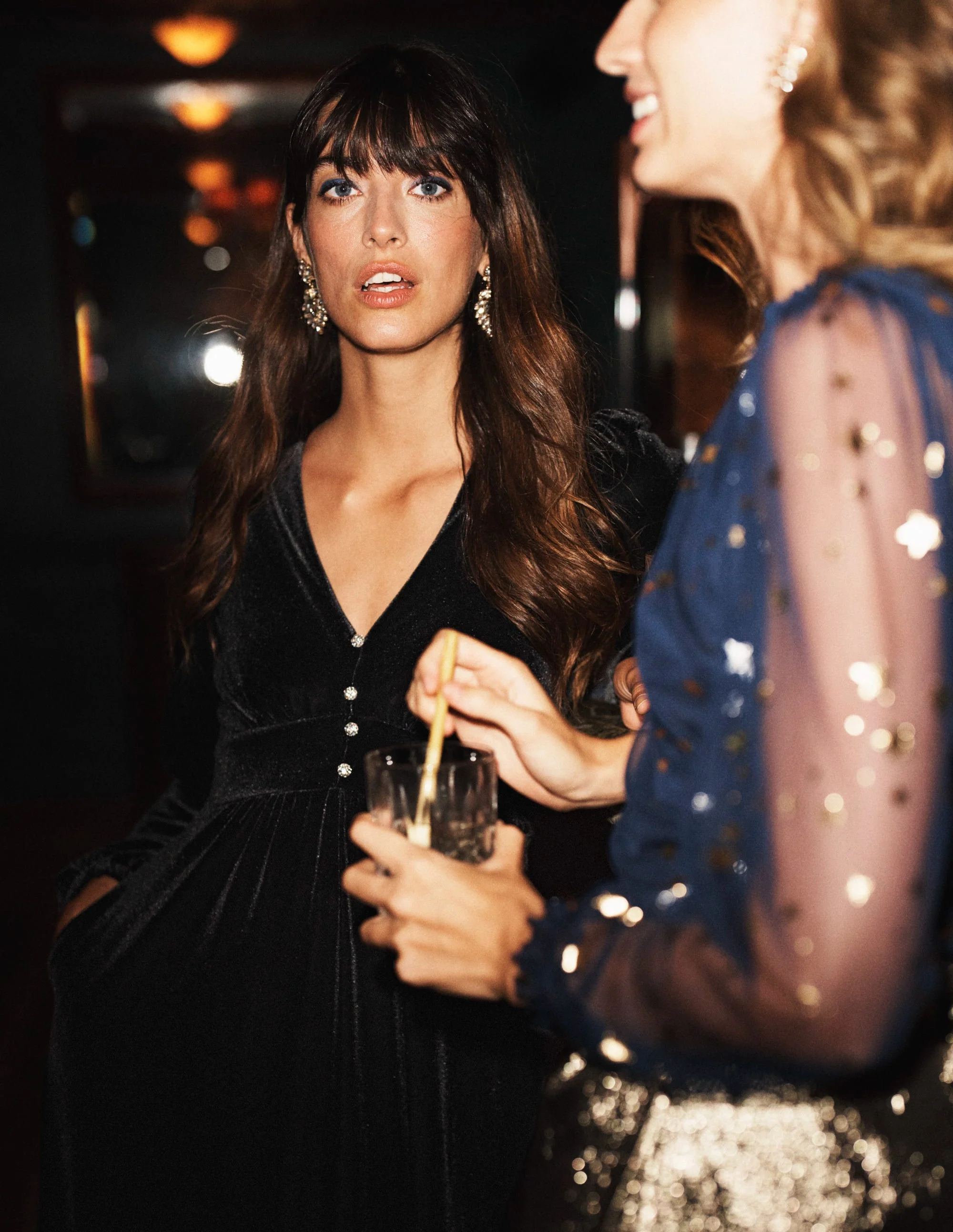 Jocelyn Velvet Tea Dress-Black - Image 6