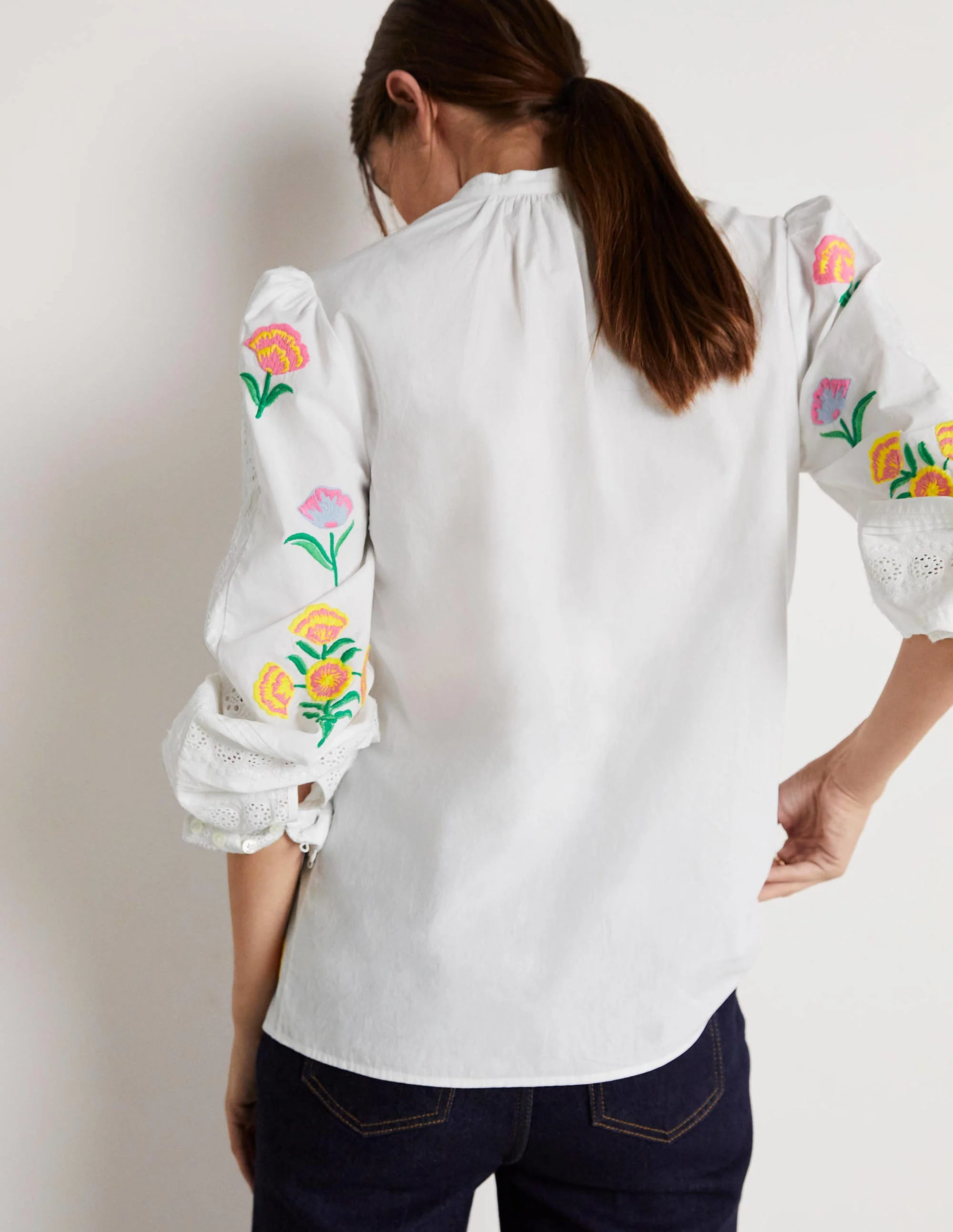 Julianne Embroidered Blouse-Ivory Embroidery - Image 4