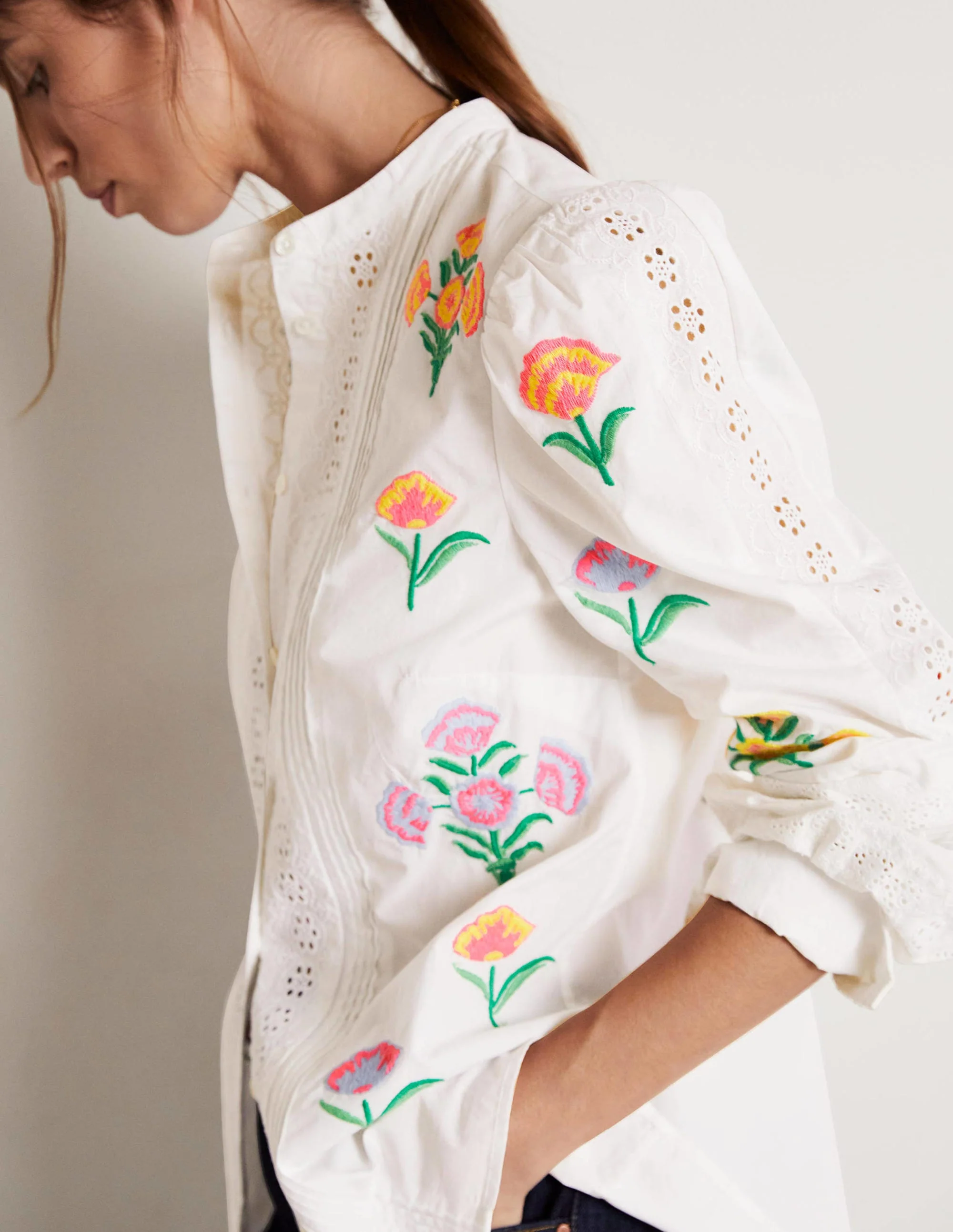 Julianne Embroidered Blouse-Ivory Embroidery - Image 8