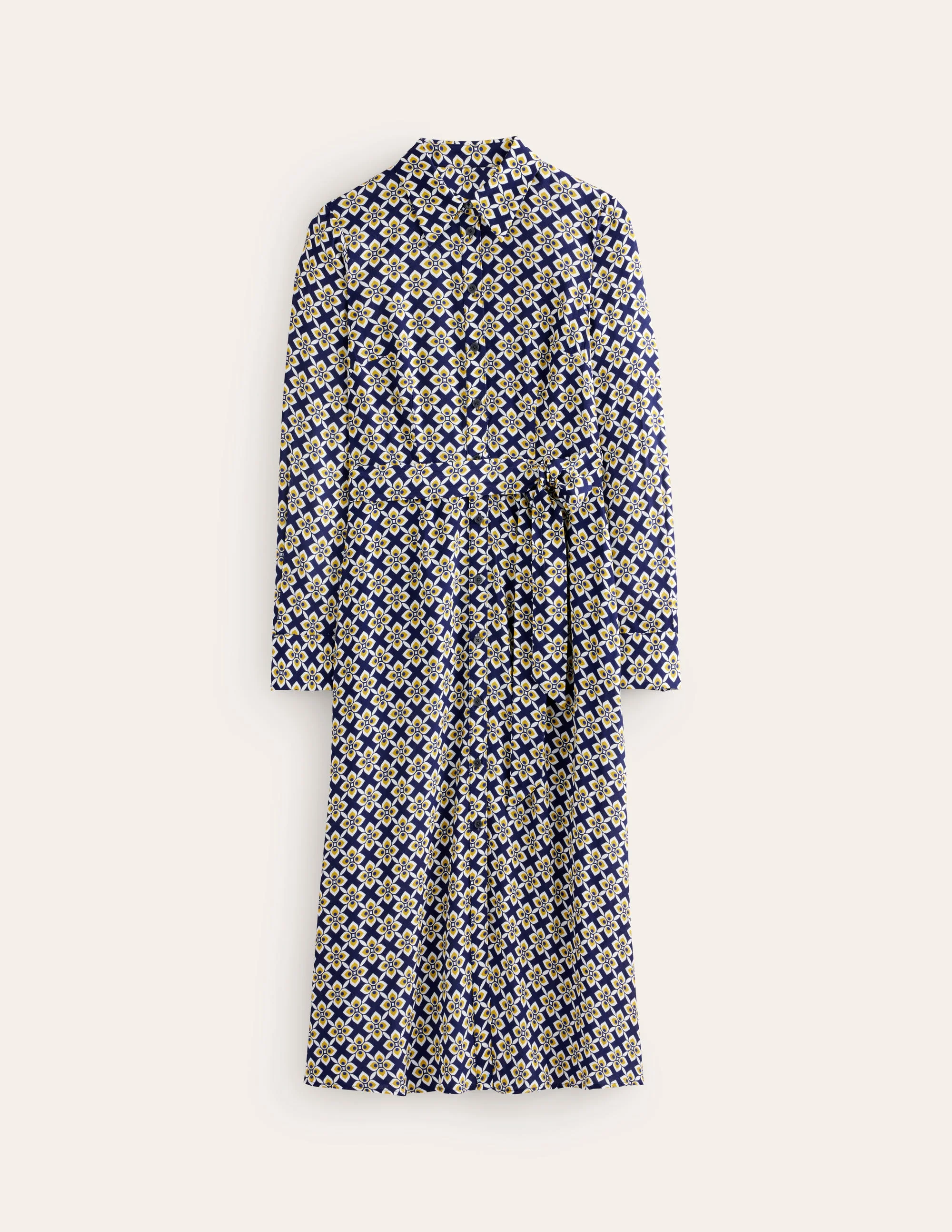 Kate Midi Shirt Dress-Antique Moss, Diamond Floral - Image 5