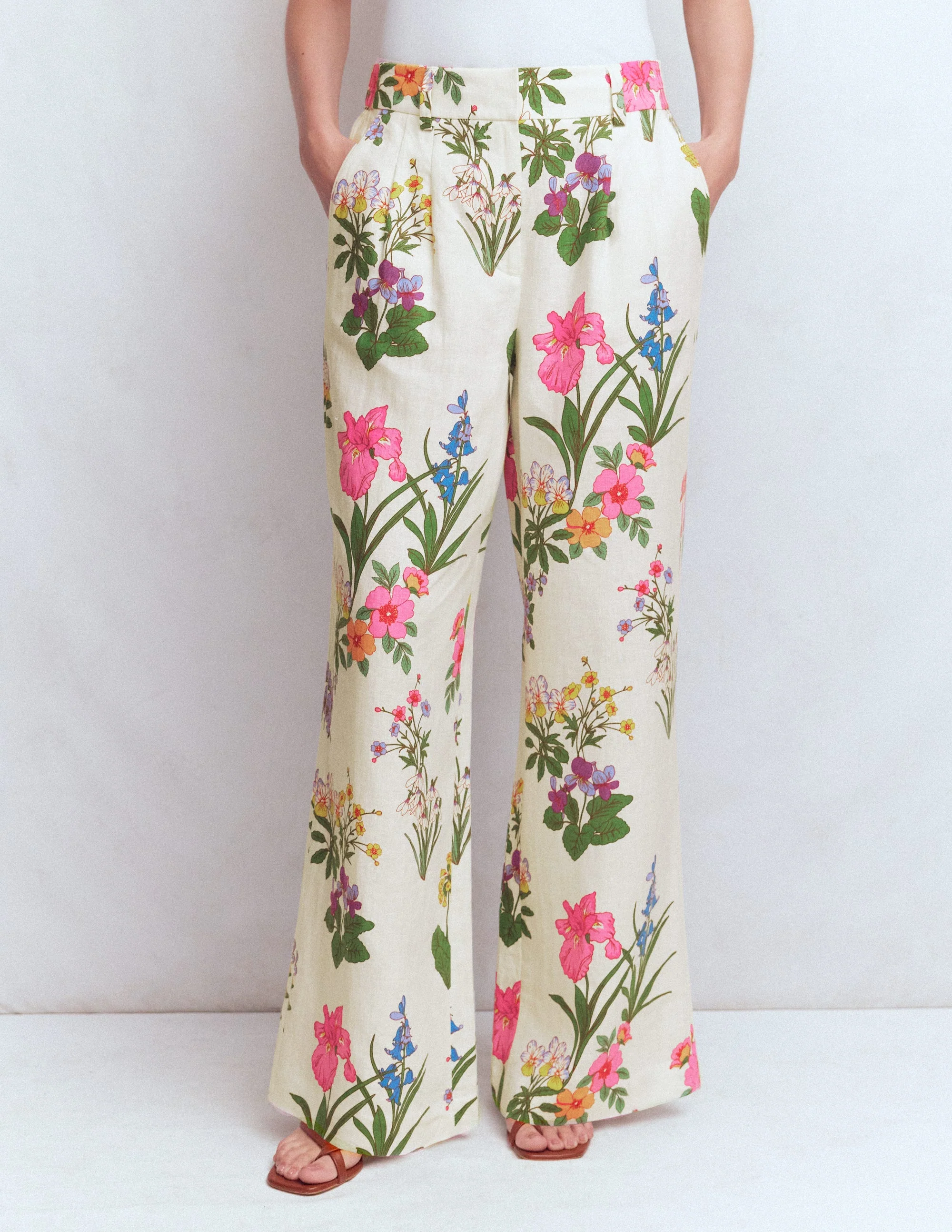 Kensington Linen Pants-Ivory, Delicate Blossom - Image 5