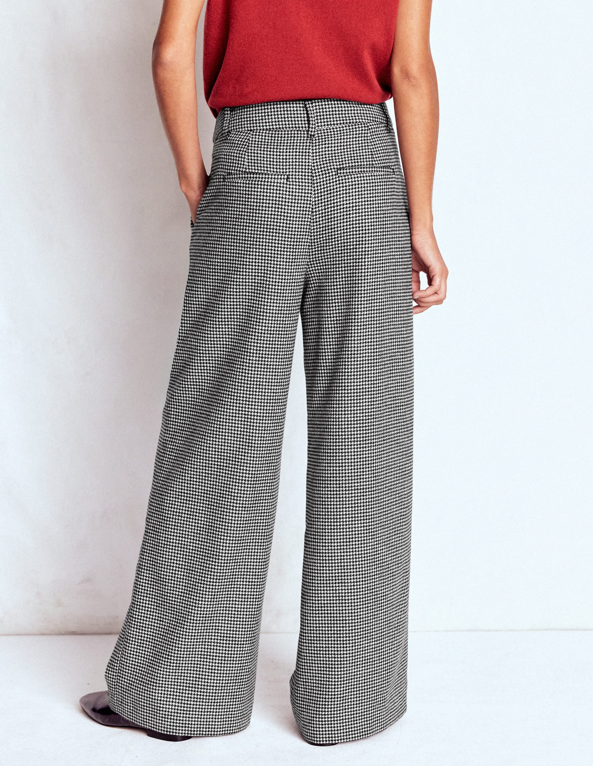Kensington Tailored Pants-Black and Ivory Puppytooth - Image 3