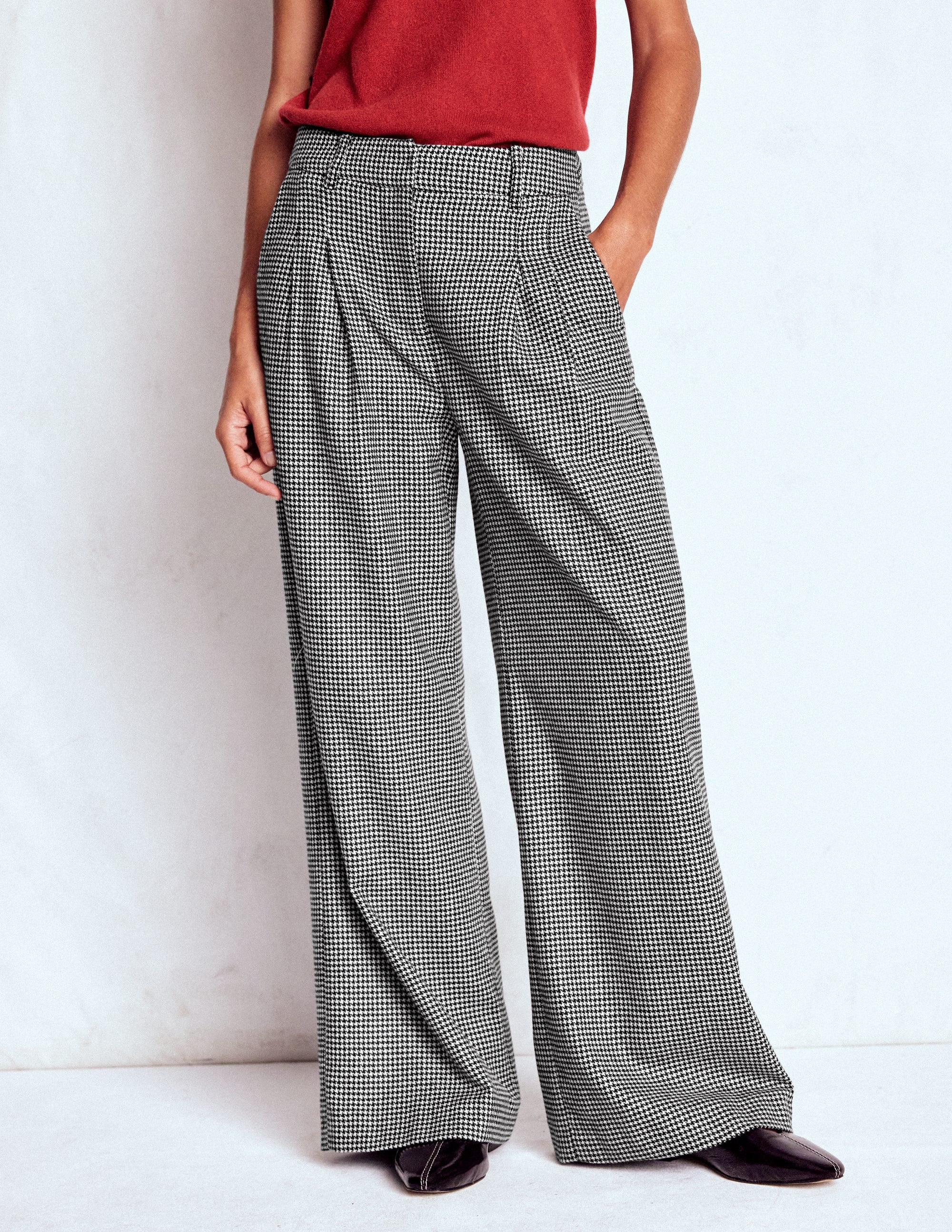 Kensington Tailored Pants-Black and Ivory Puppytooth - Image 4