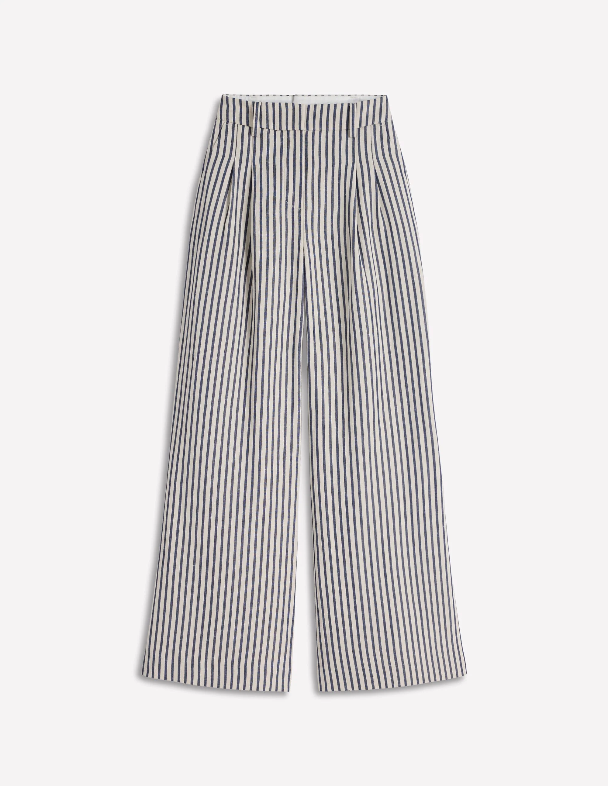 Kensington Wide Leg Pants-Blue and Ivory Stripe - Image 7