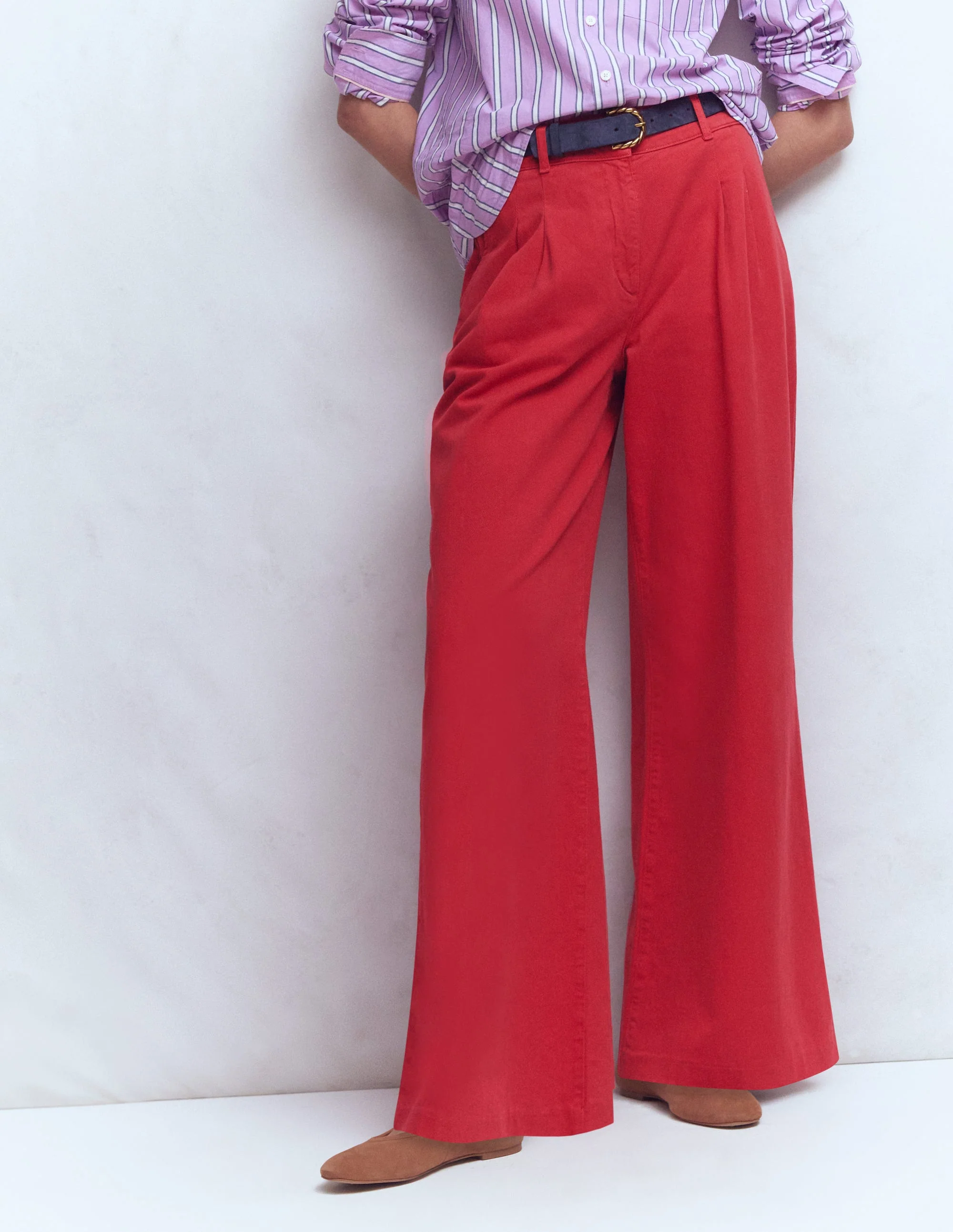 Kensington Wide Leg Pants-Poppy Red - Image 4