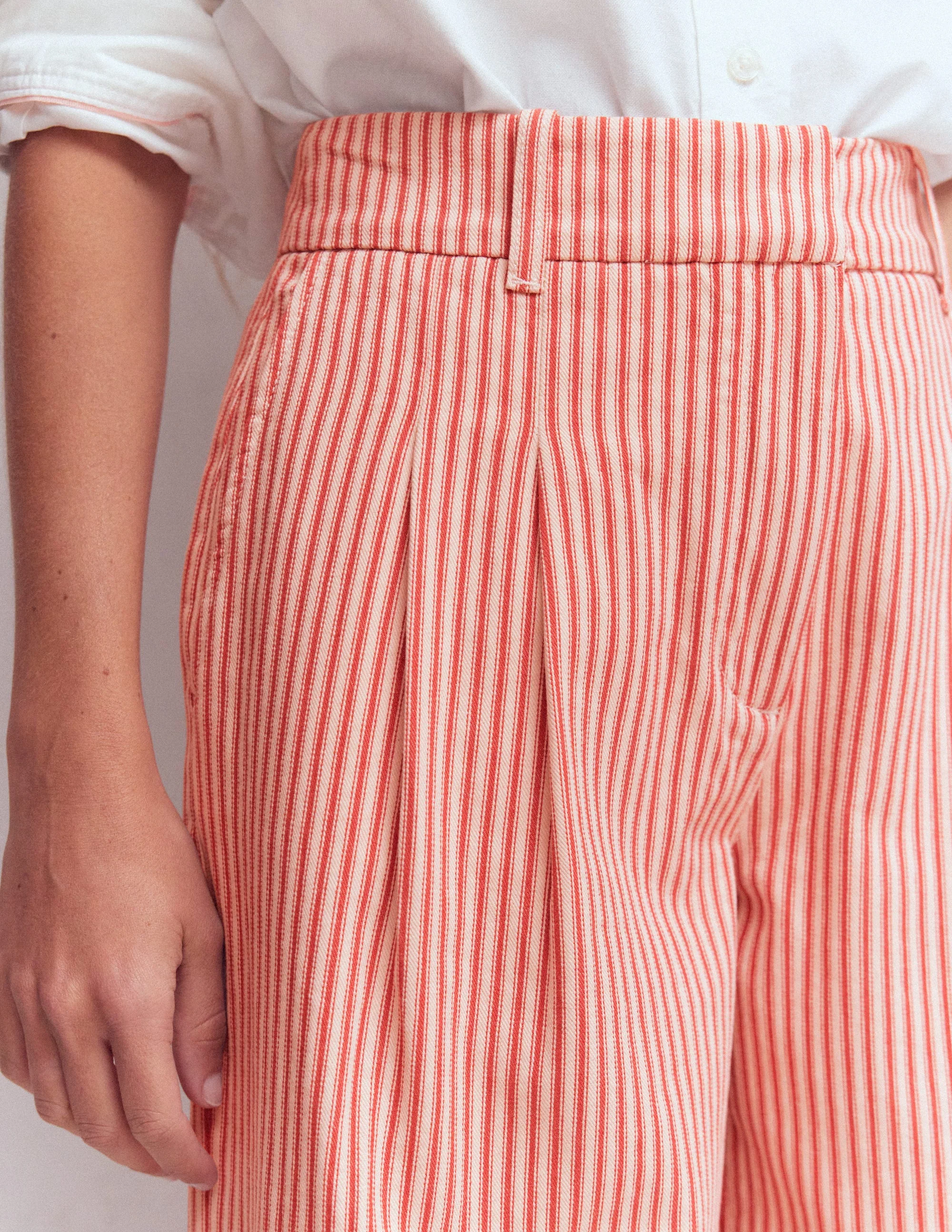 Kensington Wide Leg Pants-Red Ticking Stripe - Image 2