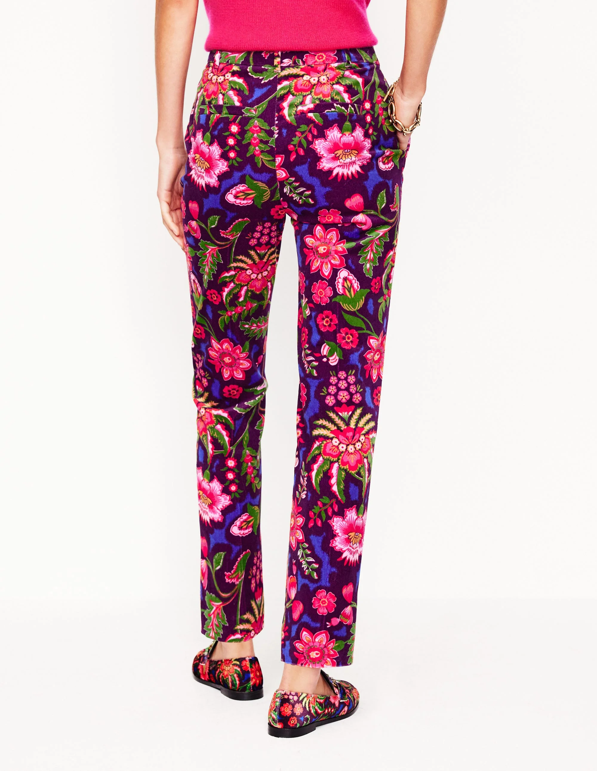 Kew Velvet Trousers-Multi, Blossom Flourish - Image 3